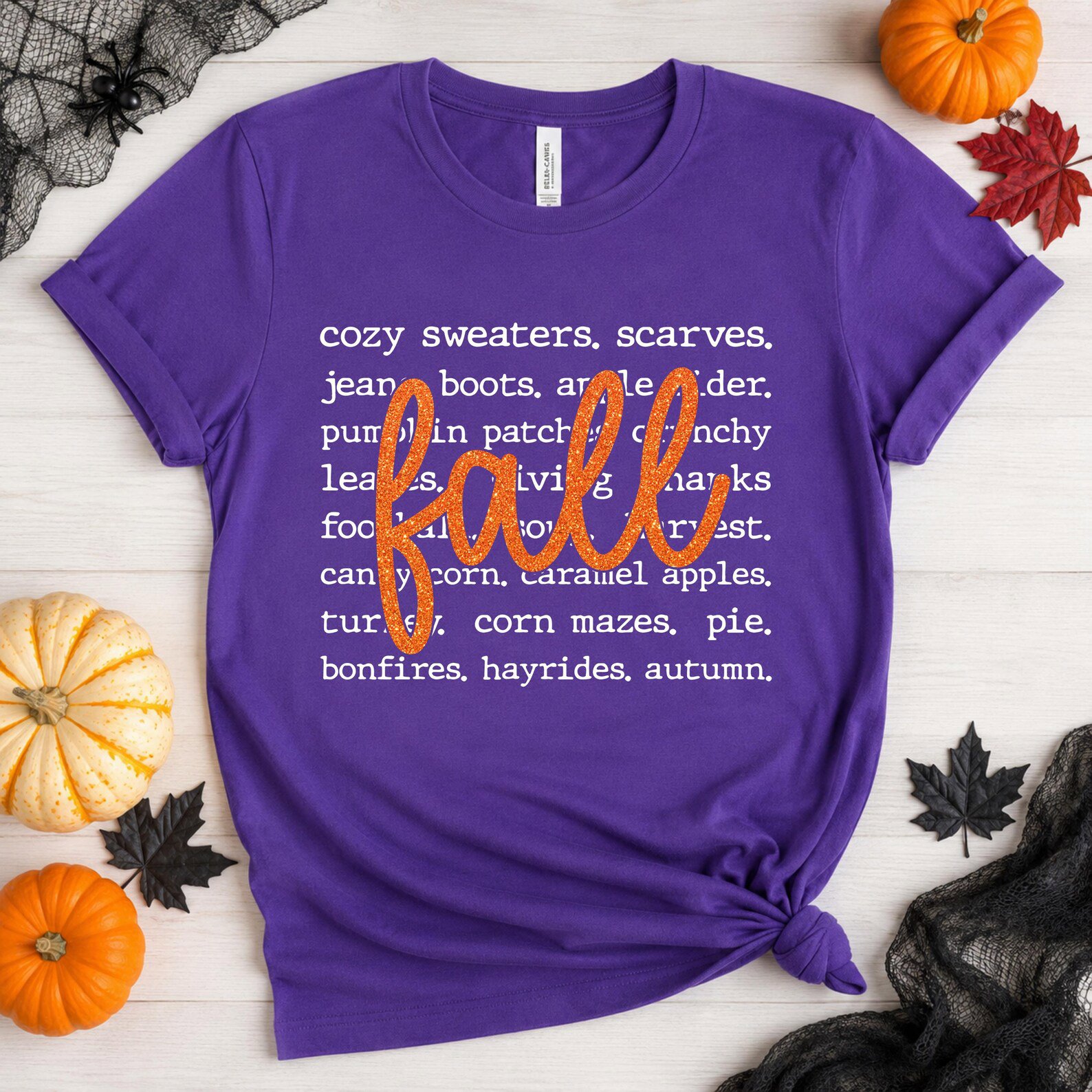 Fall Favorites Sweatshirt, Cozy Autumn Word List Shirt 8