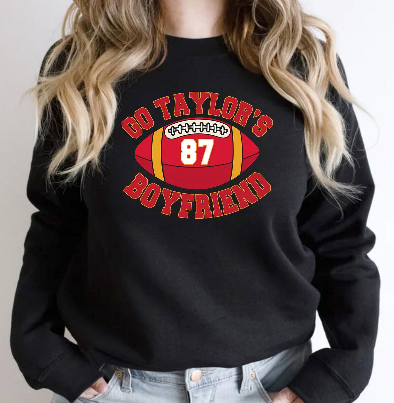Go Taylor's Boyfriend Sweatshirt: Game Day Football Fan Sweater 3
