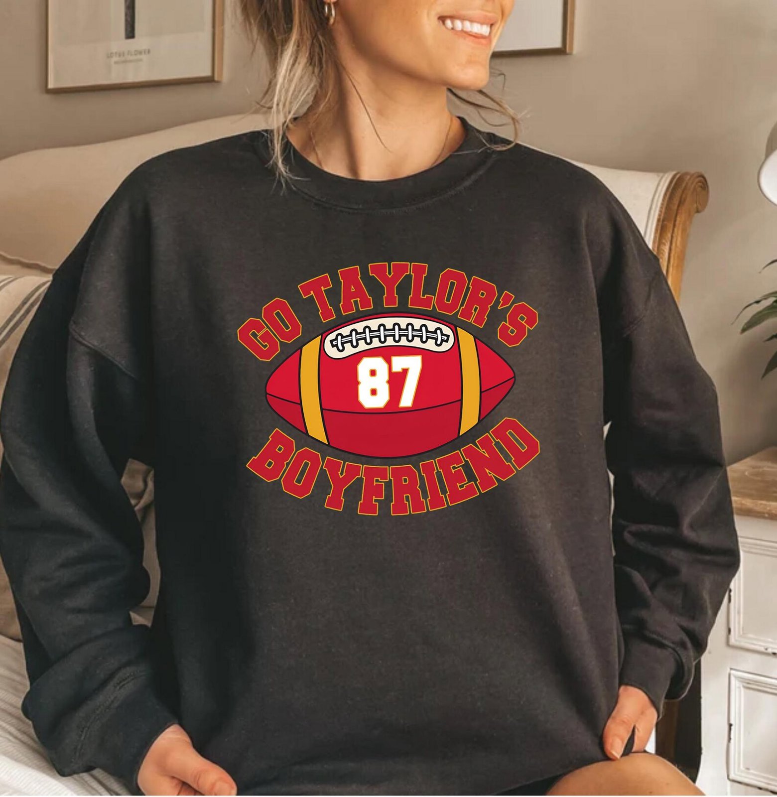 Go Taylor's Boyfriend Sweatshirt: Game Day Football Fan Sweater 5