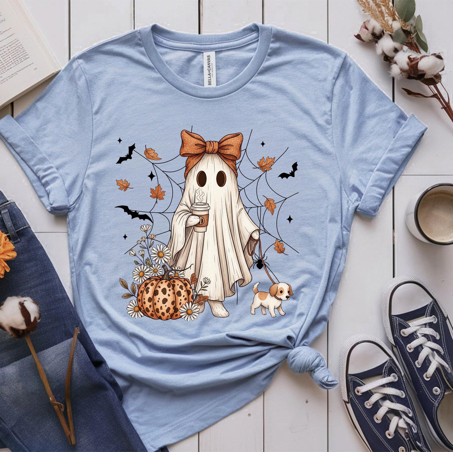 Halloween Dog Mom Shirt , Spooky Ghost Tee, Puppy Lover Fall Sweatshirt 3