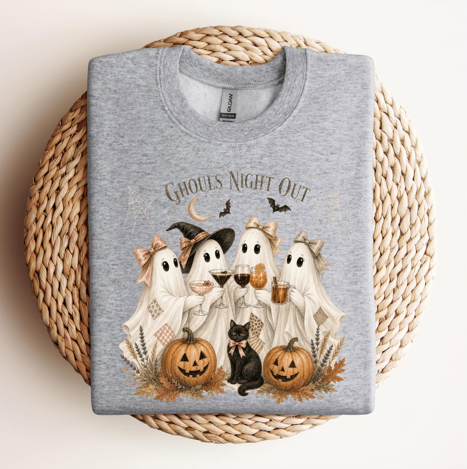 Ghouls Night Out Sweatshirt, Boho Halloween Ghost Girls Night Shirt 5