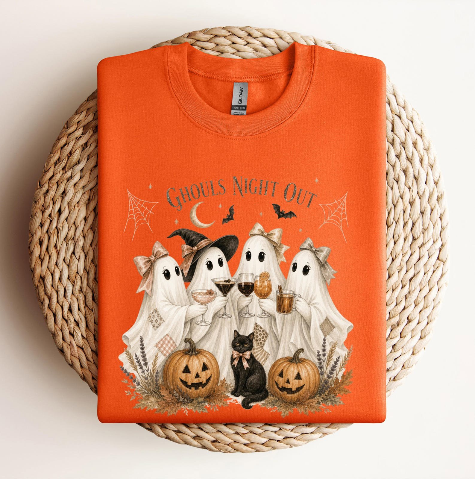 Ghouls Night Out Sweatshirt, Boho Halloween Ghost Girls Night Shirt 6