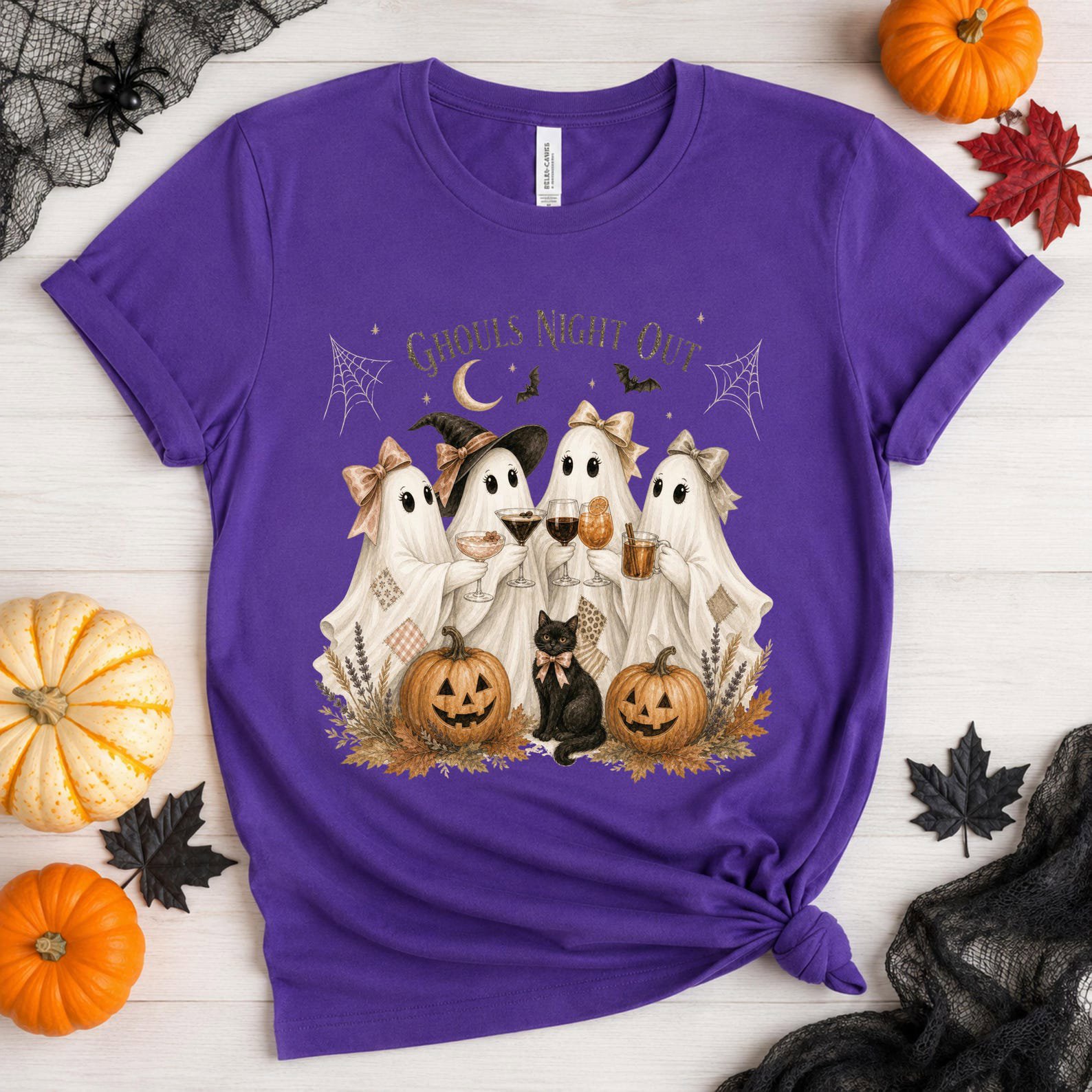 Ghouls Night Out Sweatshirt, Boho Halloween Ghost Girls Night Shirt 7