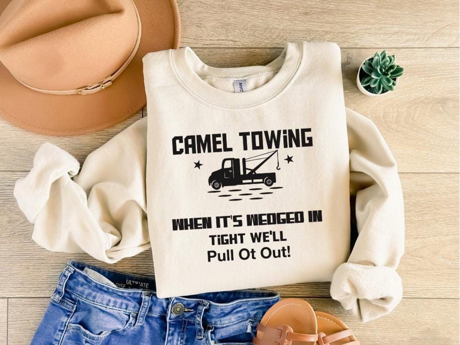 Camel Towing Sweatshirt: Funny Sarcastic Adult Humor Gift 1