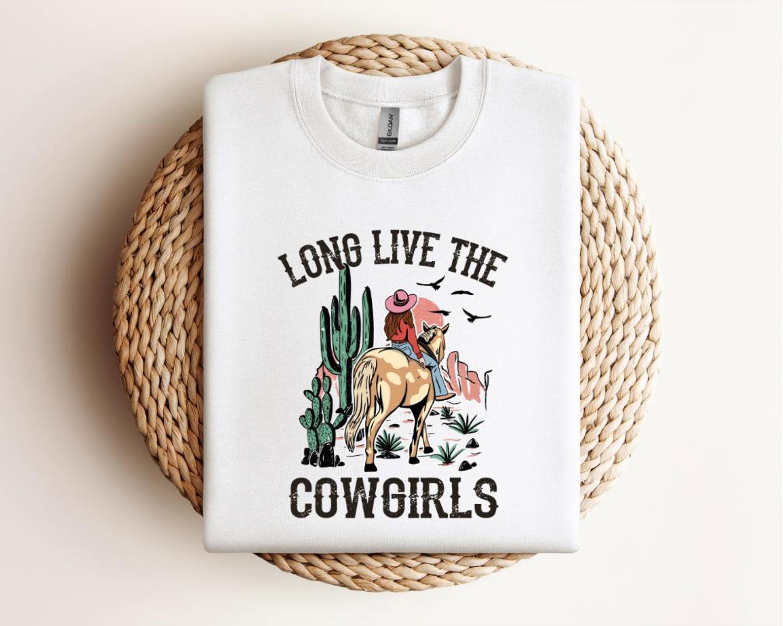 Cowgirl T-Shirt: Western Horseback Riding Cactus Graphic Tee 1