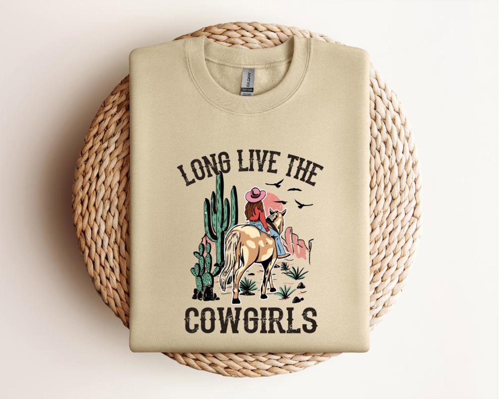 Cowgirl T-Shirt: Western Horseback Riding Cactus Graphic Tee 2