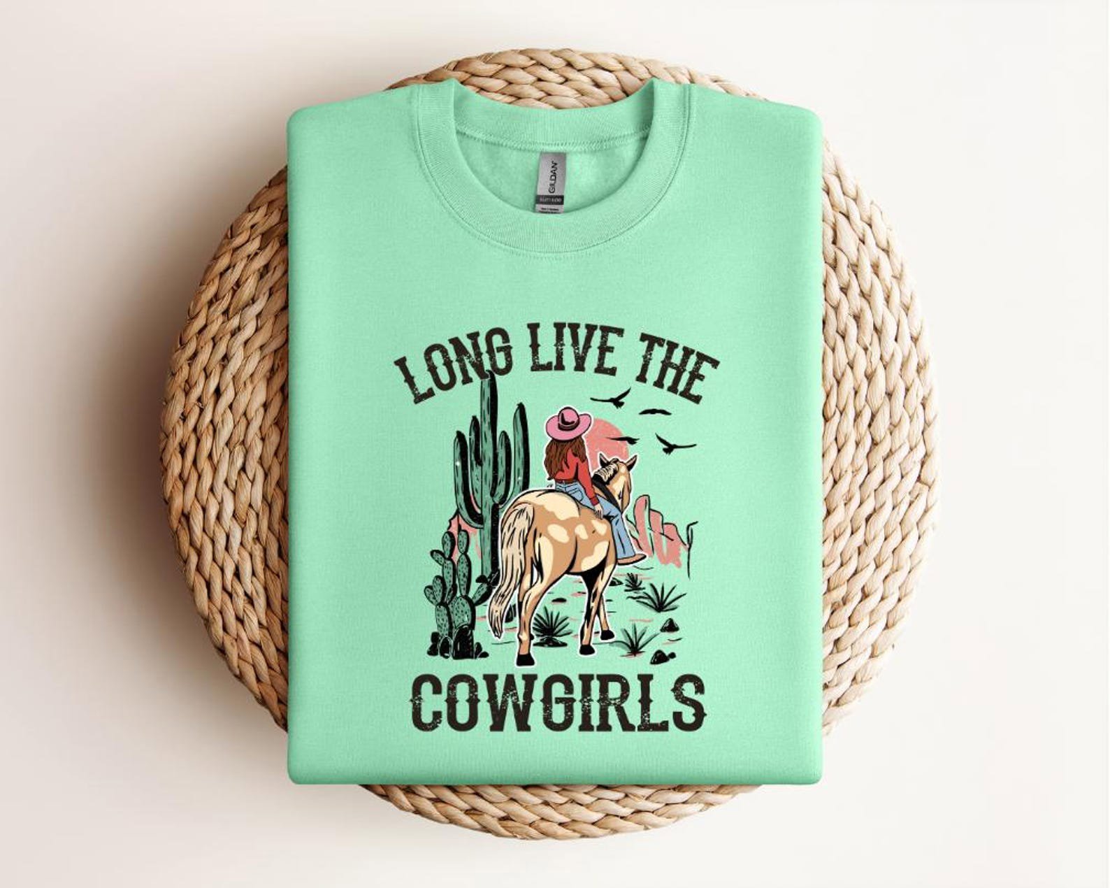Cowgirl T-Shirt: Western Horseback Riding Cactus Graphic Tee 3