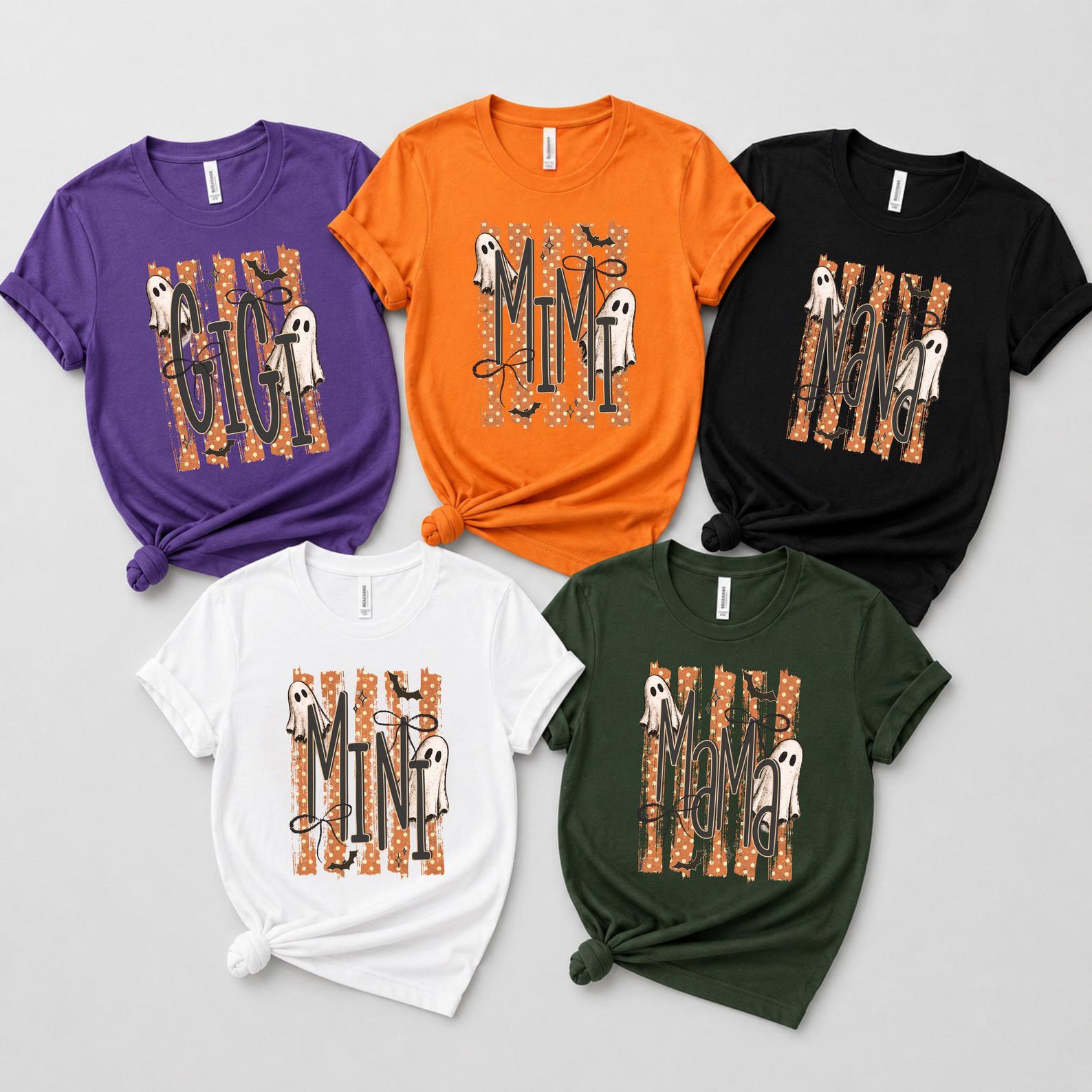 Matching Family Halloween Ghost Shirt, Mama Mini Gigi Nana Tee 3