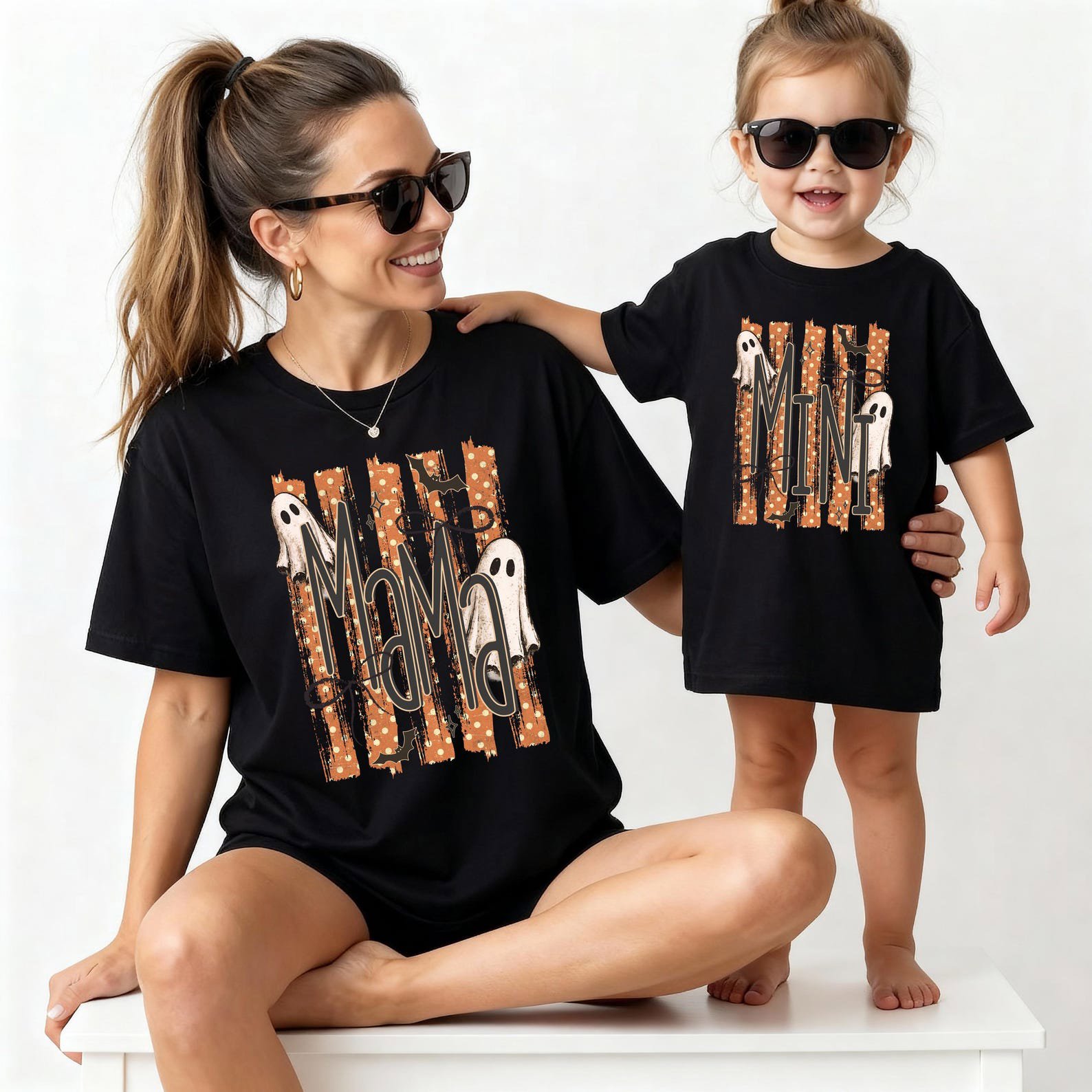 Matching Family Halloween Ghost Shirt, Mama Mini Gigi Nana Tee 2