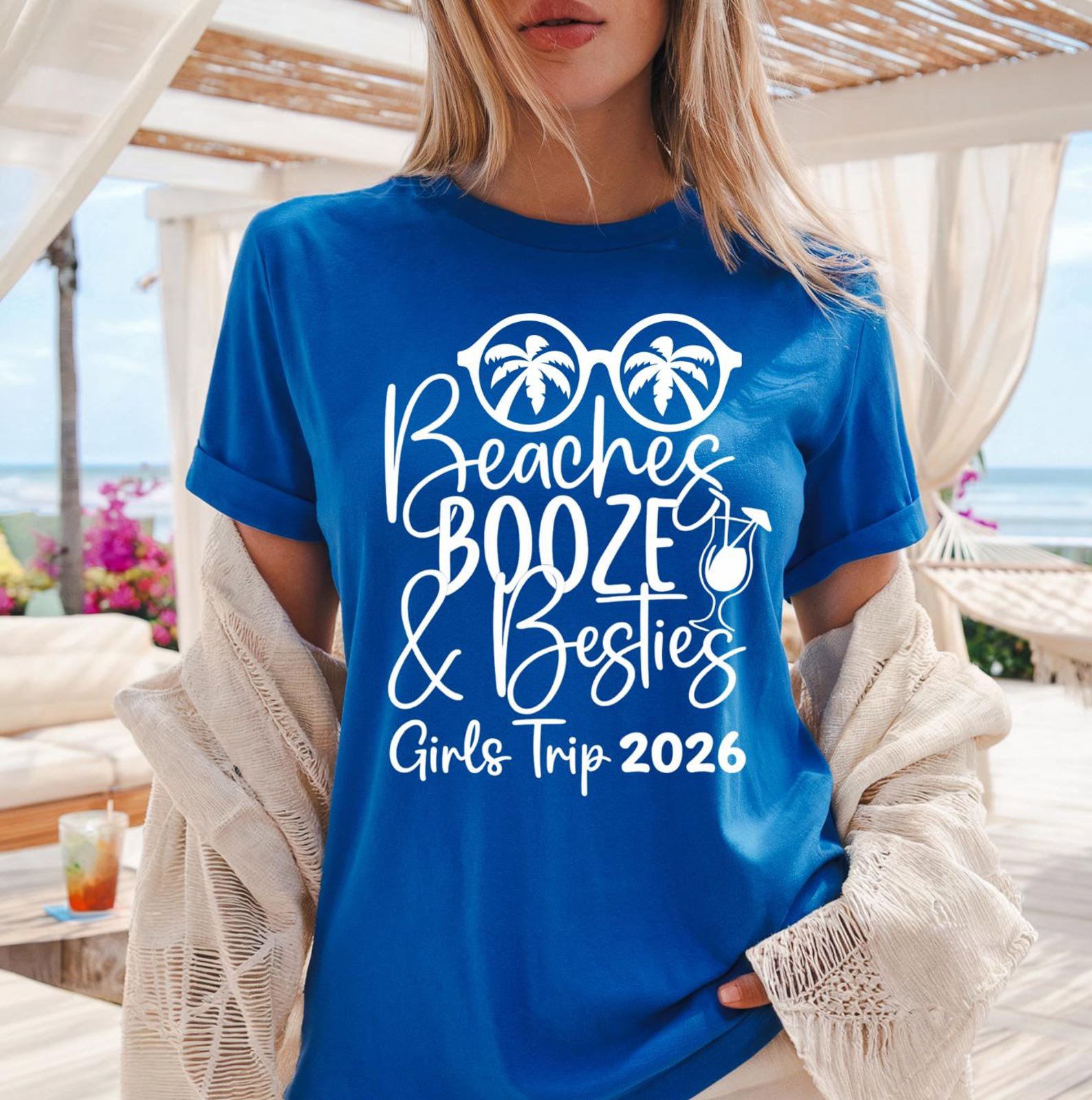 Beaches Booze Besties Shirt, Girls Trip 2026 Shirt, Matching Beach Vacation Shirts, Best Friend Trip Tee, Tropical Getaway 1