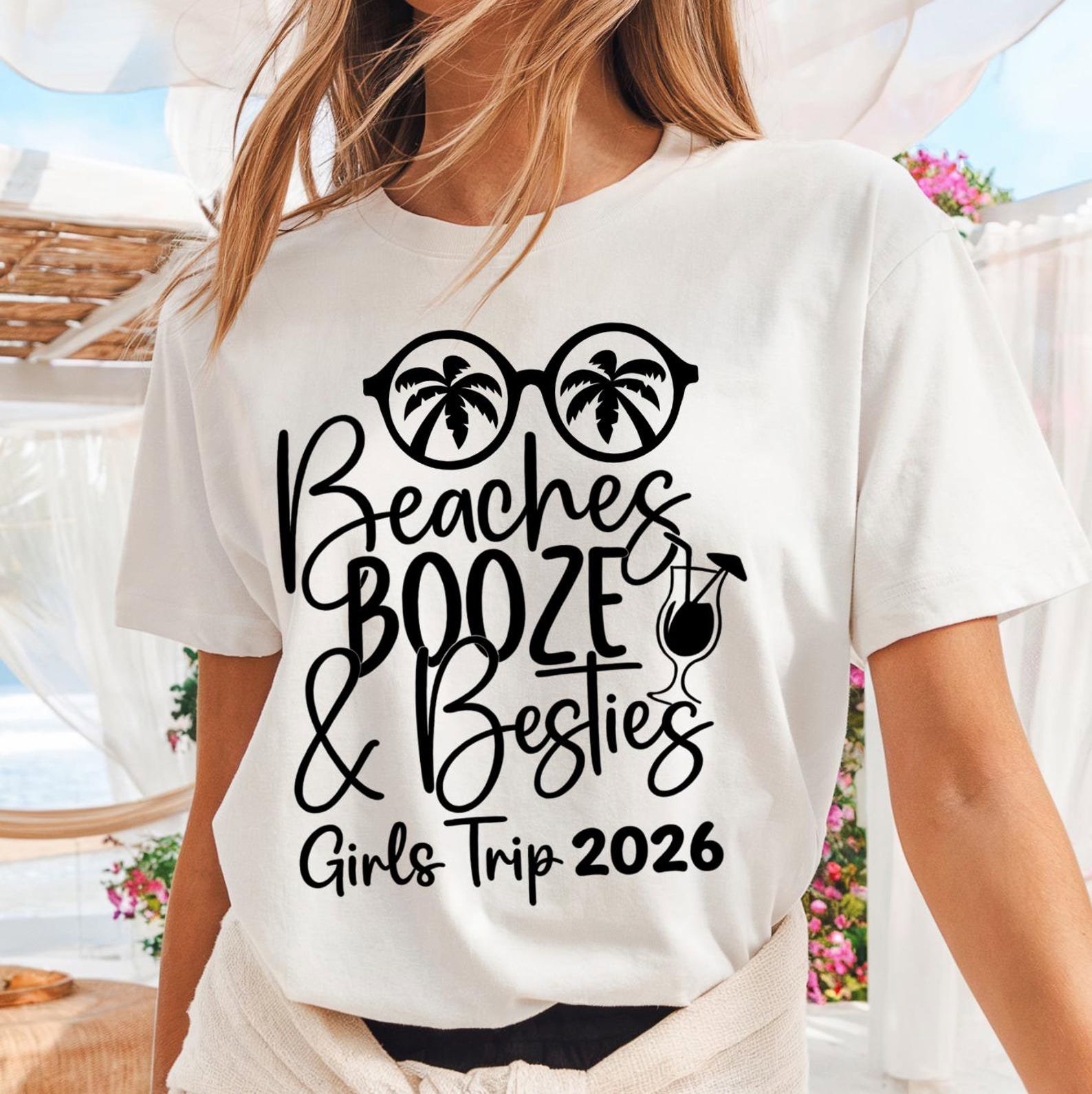Beaches Booze Besties Shirt, Girls Trip 2026 Shirt, Matching Beach Vacation Shirts, Best Friend Trip Tee, Tropical Getaway 4