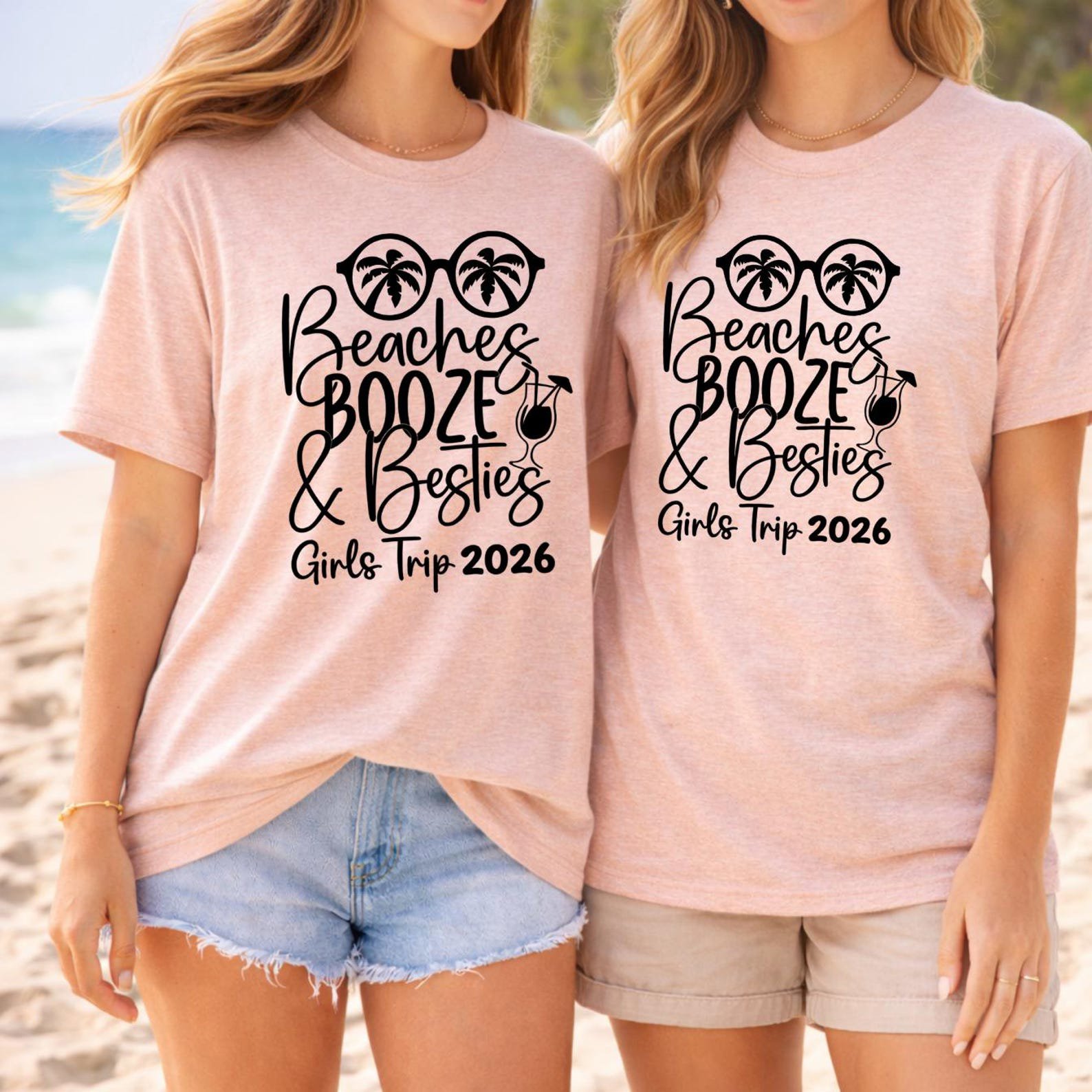 Beaches Booze Besties Shirt, Girls Trip 2026 Shirt, Matching Beach Vacation Shirts, Best Friend Trip Tee, Tropical Getaway 10
