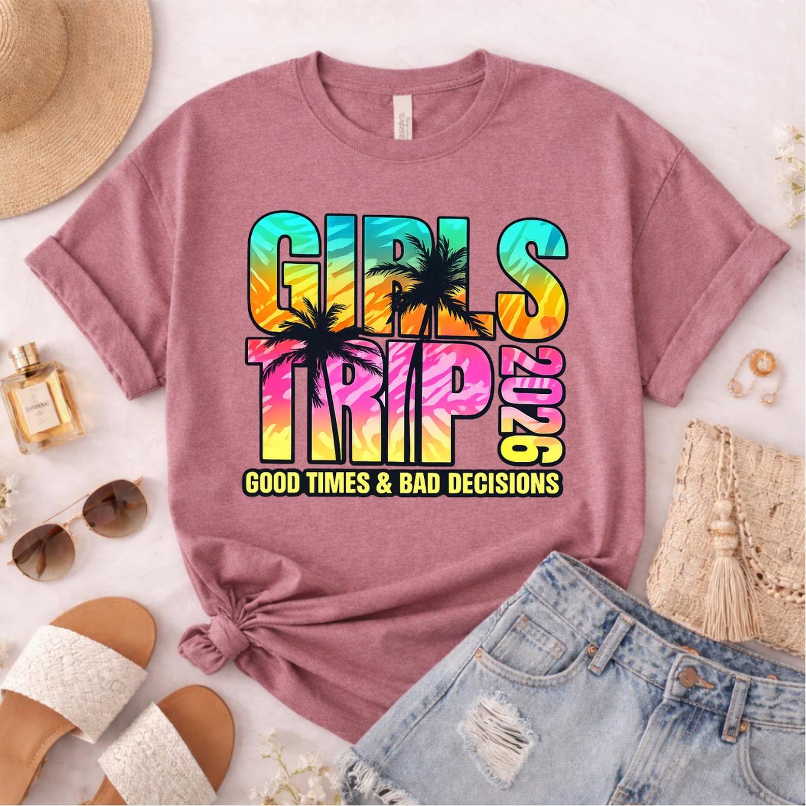 Girls Trip 2026 Shirt, Matching Girls Trip Shirts, Bachelorette Trip Tee, Beach Vacation Shirt, Girls Weekend Group Tee 5