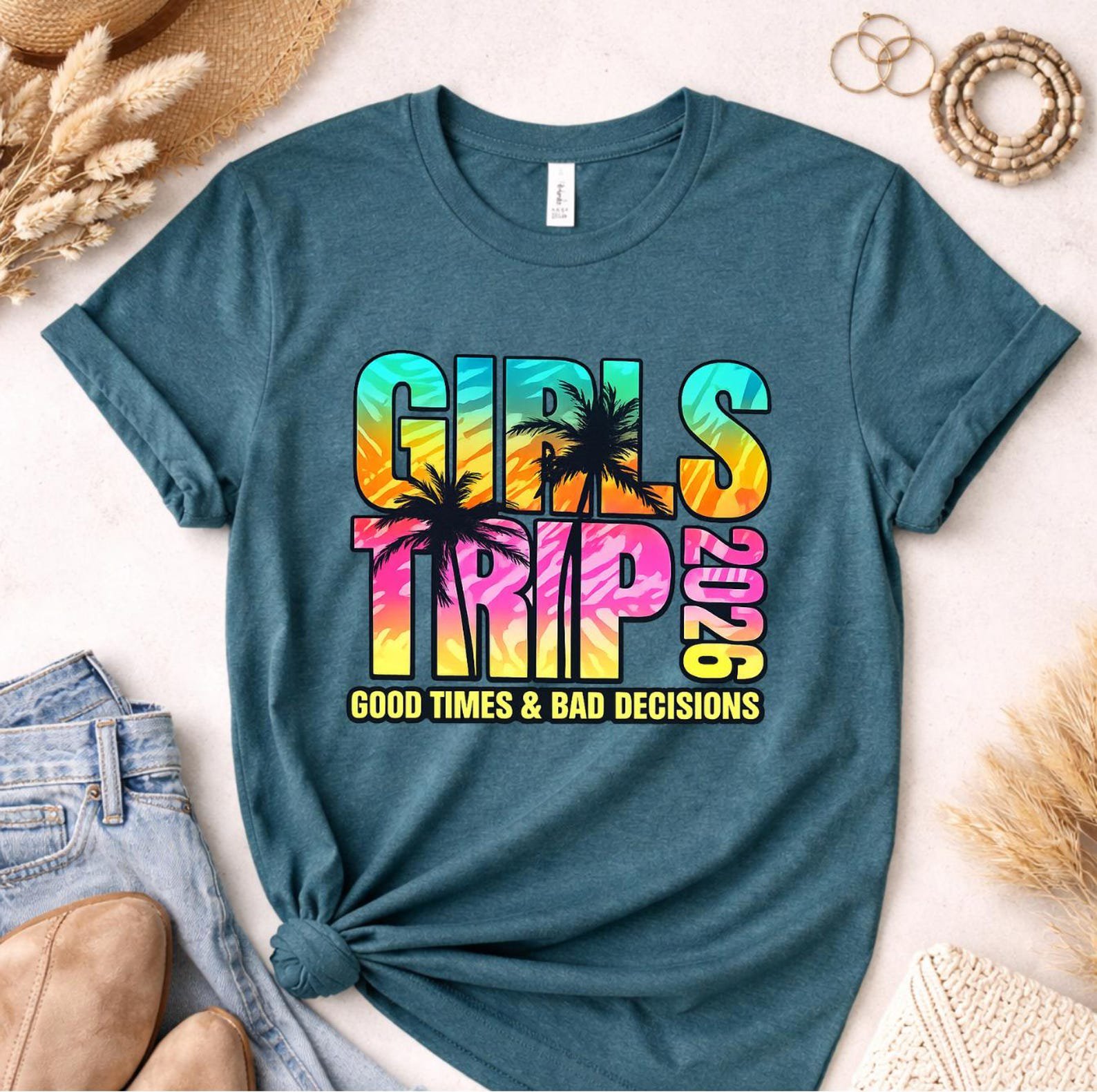 Girls Trip 2026 Shirt, Matching Girls Trip Shirts, Bachelorette Trip Tee, Beach Vacation Shirt, Girls Weekend Group Tee 8