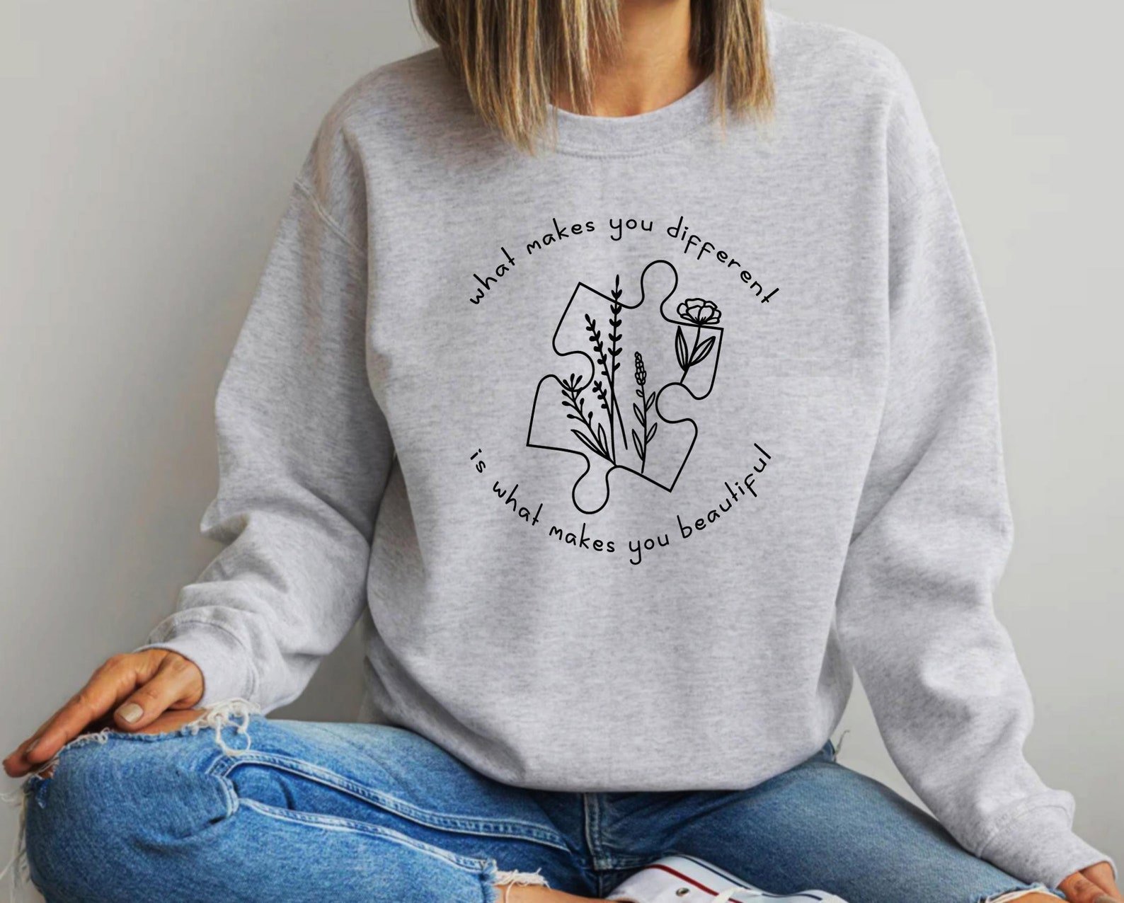 What Makes You Different Is What Makes You Beautiful, Autism Sweatshirt, Autism Awareness, Autism Women Sweatshirt, Autism Teacher Sweater 2