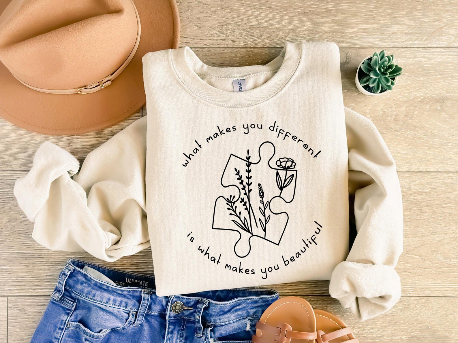 What Makes You Different Is What Makes You Beautiful, Autism Sweatshirt, Autism Awareness, Autism Women Sweatshirt, Autism Teacher Sweater 3