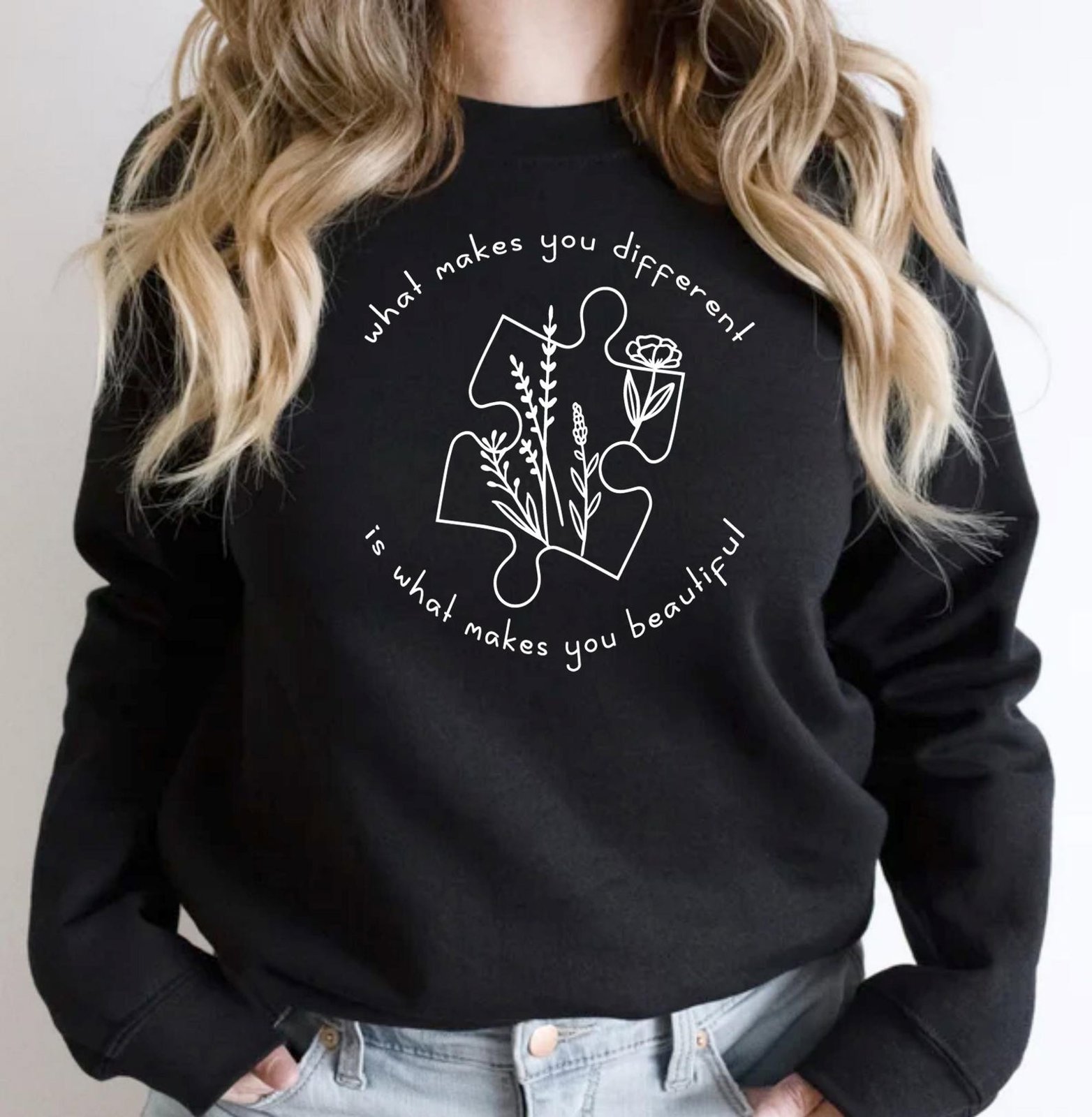 What Makes You Different Is What Makes You Beautiful, Autism Sweatshirt, Autism Awareness, Autism Women Sweatshirt, Autism Teacher Sweater 4