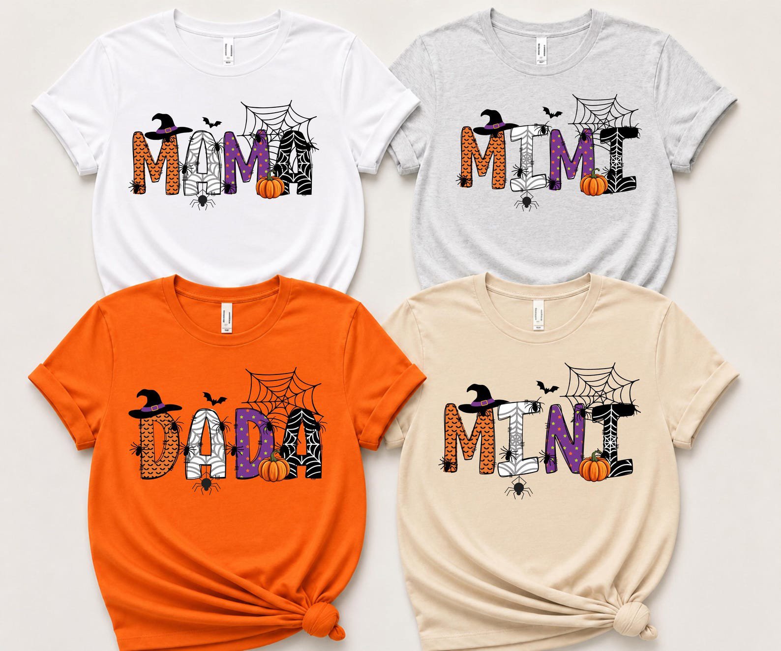Personalized Halloween Family Shirt, Custom Name Witch Hat Pumpkin Sweatshirt, Matching Group Outfit 5