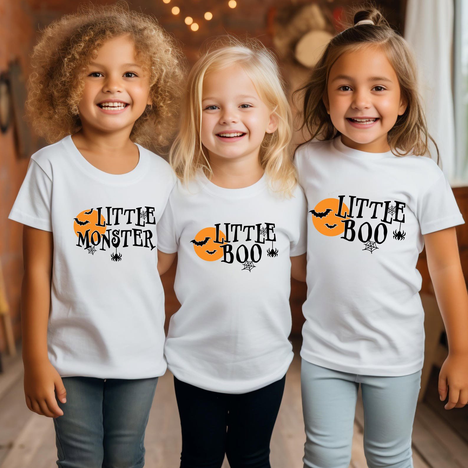 Matching Family Halloween Shirts, Funny Momster Dadcula Little Monster Set for Spooky Squad Outfit 7