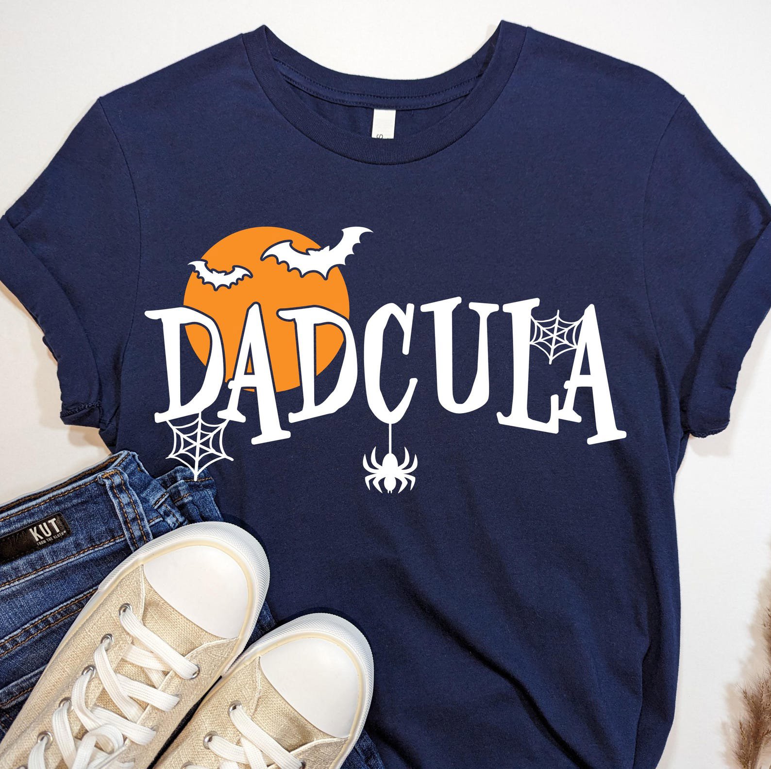 Matching Family Halloween Shirts, Funny Momster Dadcula Little Monster Set for Spooky Squad Outfit 8