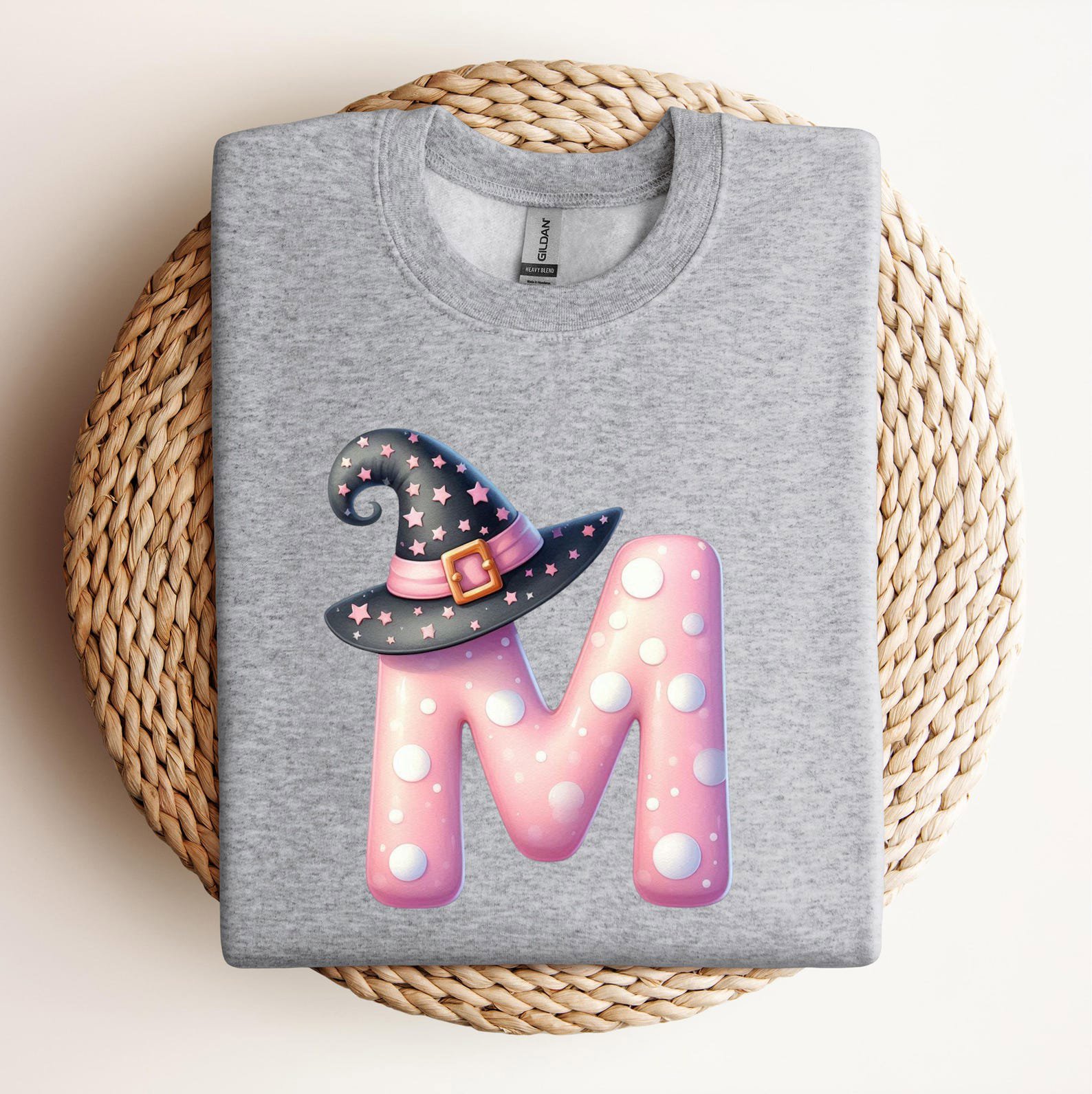Personalized Pink Witch Hat Monogram Shirt, Halloween Family Matching Outfit 5