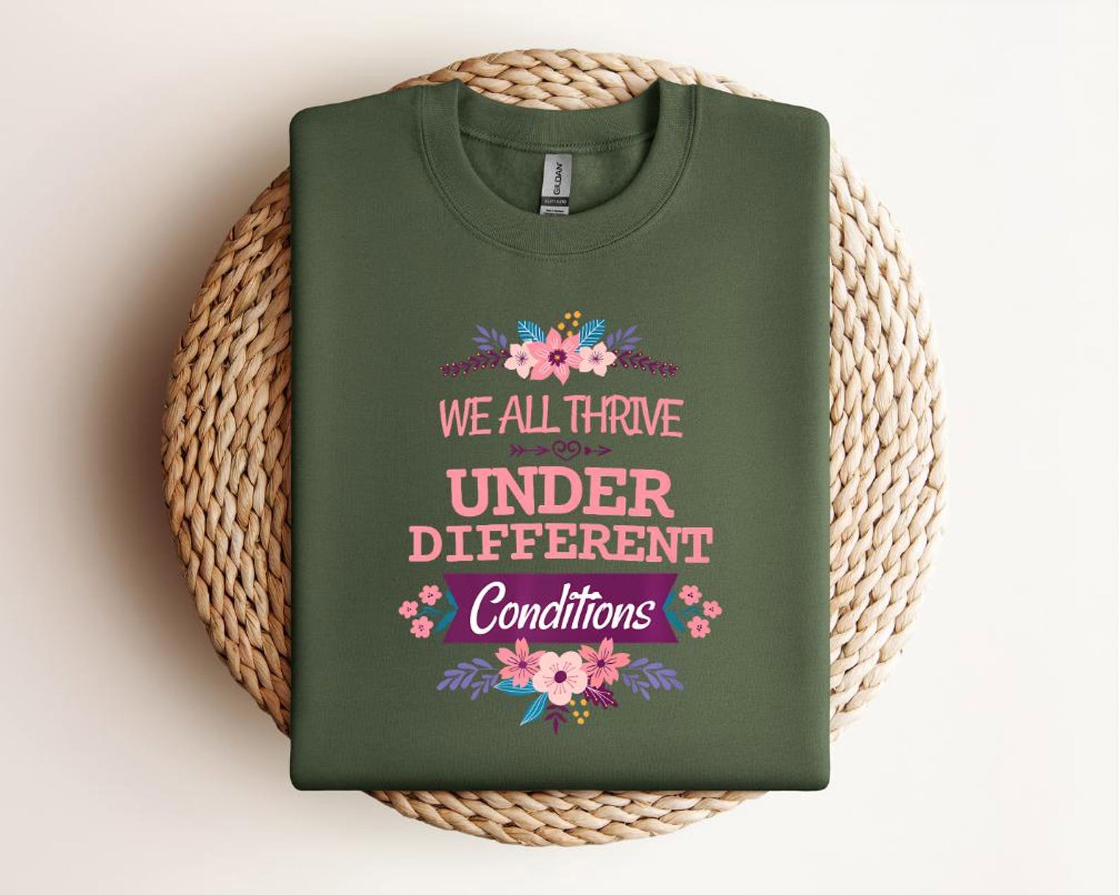 Neurodiversity Awareness Tee: Inspirational Floral Design, Autism Acceptance 1