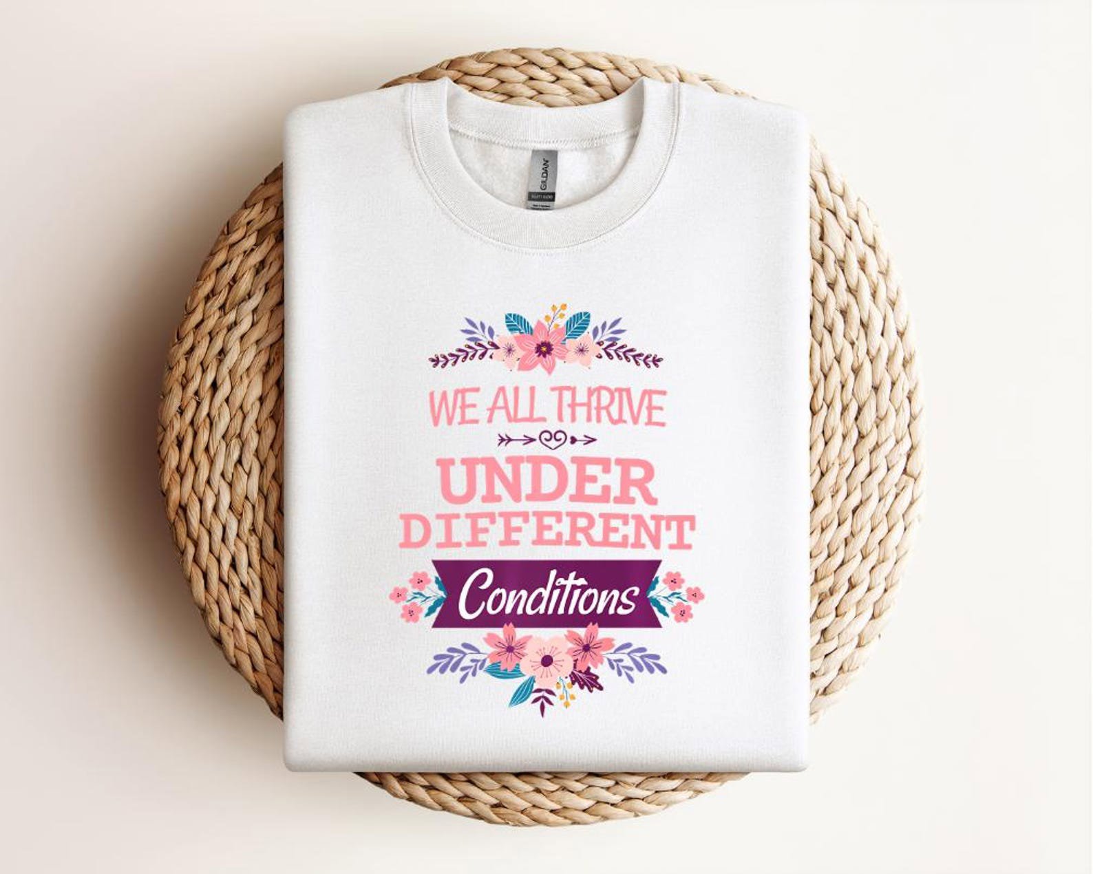 Neurodiversity Awareness Tee: Inspirational Floral Design, Autism Acceptance 2