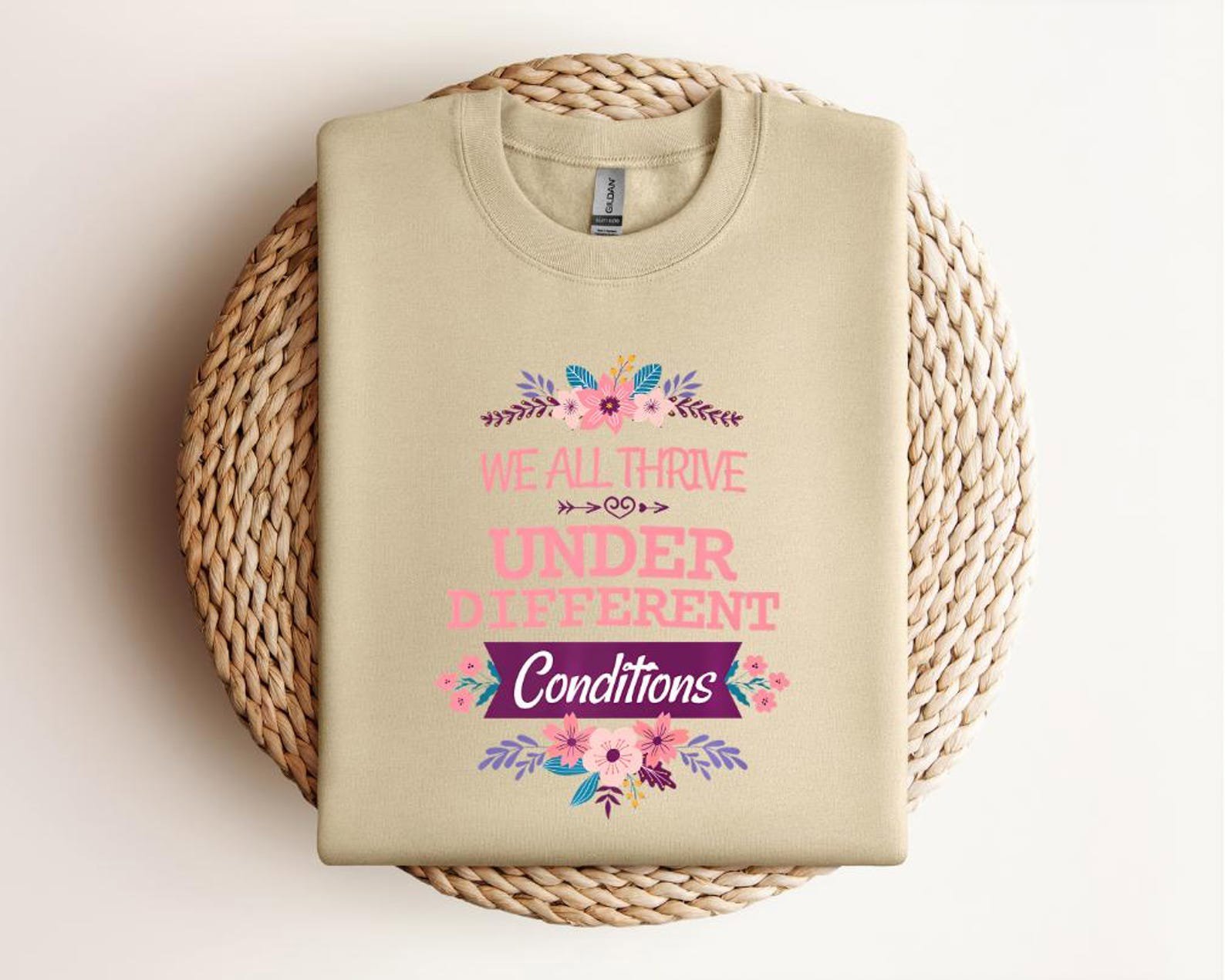 Neurodiversity Awareness Tee: Inspirational Floral Design, Autism Acceptance 4
