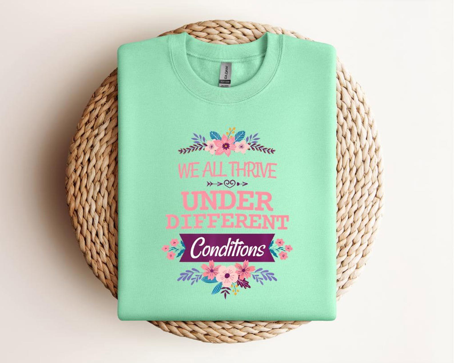 Neurodiversity Awareness Tee: Inspirational Floral Design, Autism Acceptance 5