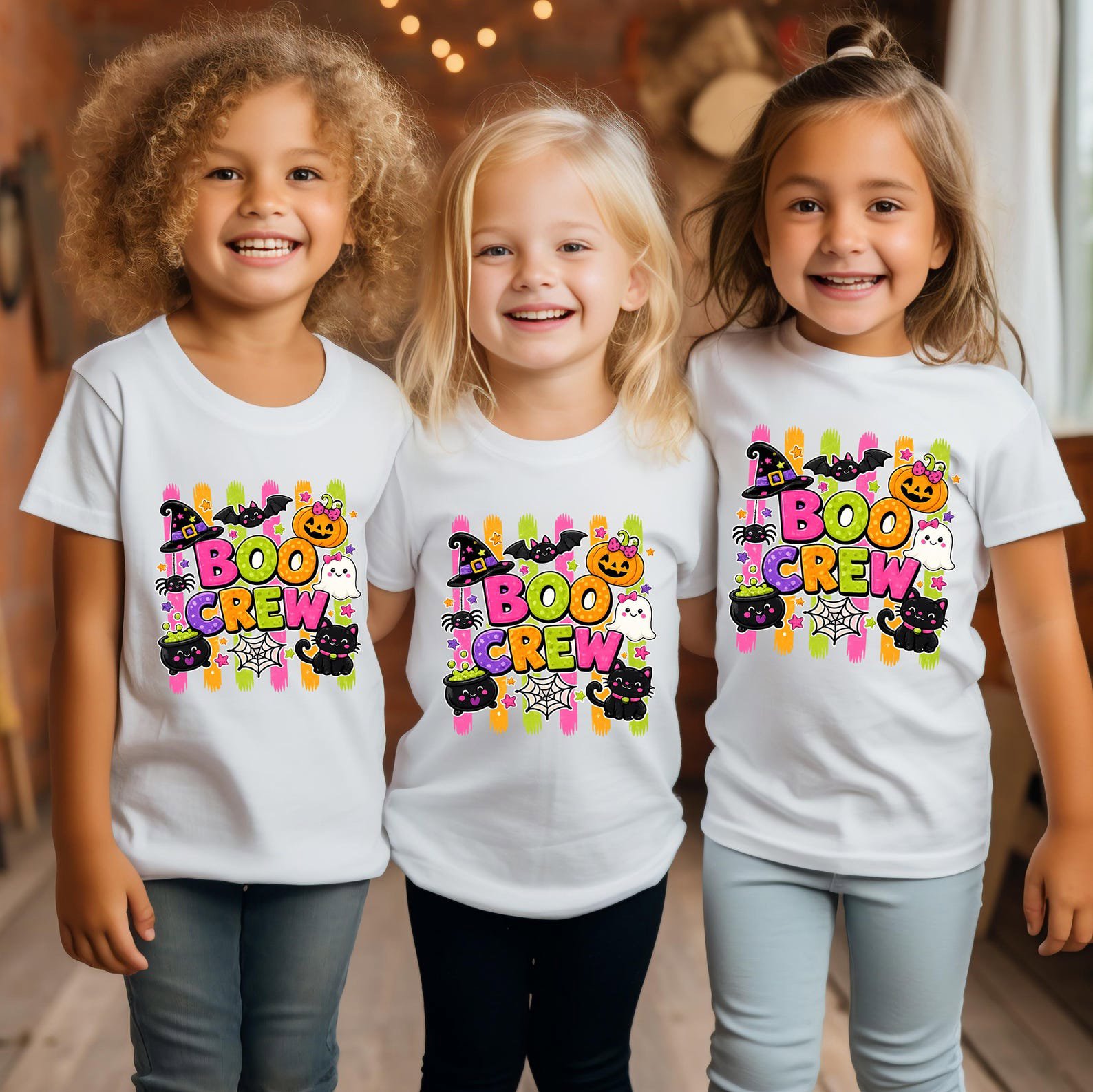 Boo Crew Halloween Matching Shirt: Pumpkin Ghost Black Cat Graphic Sweatshirt for Family ,Friends 3