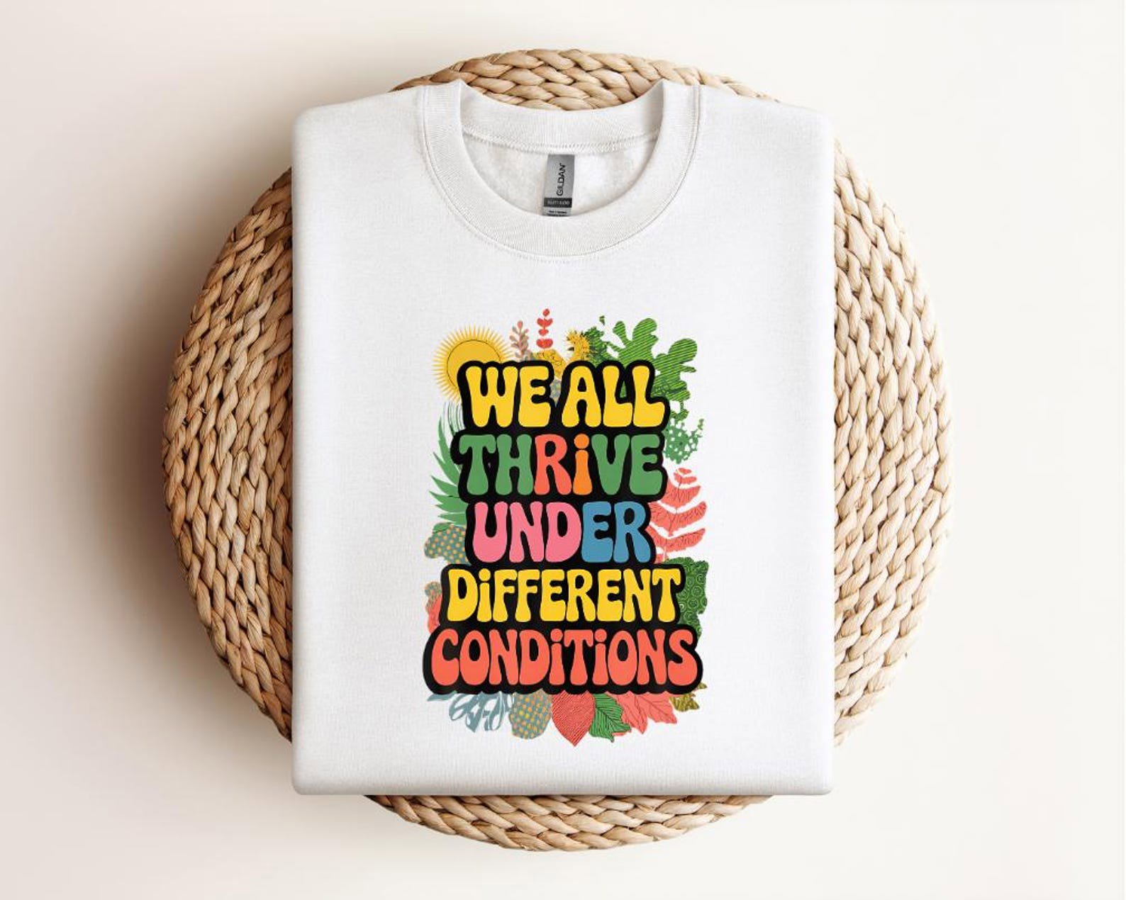 Retro Groovy Diversity T-Shirt: Colorful Positive Message & Nature Design 1