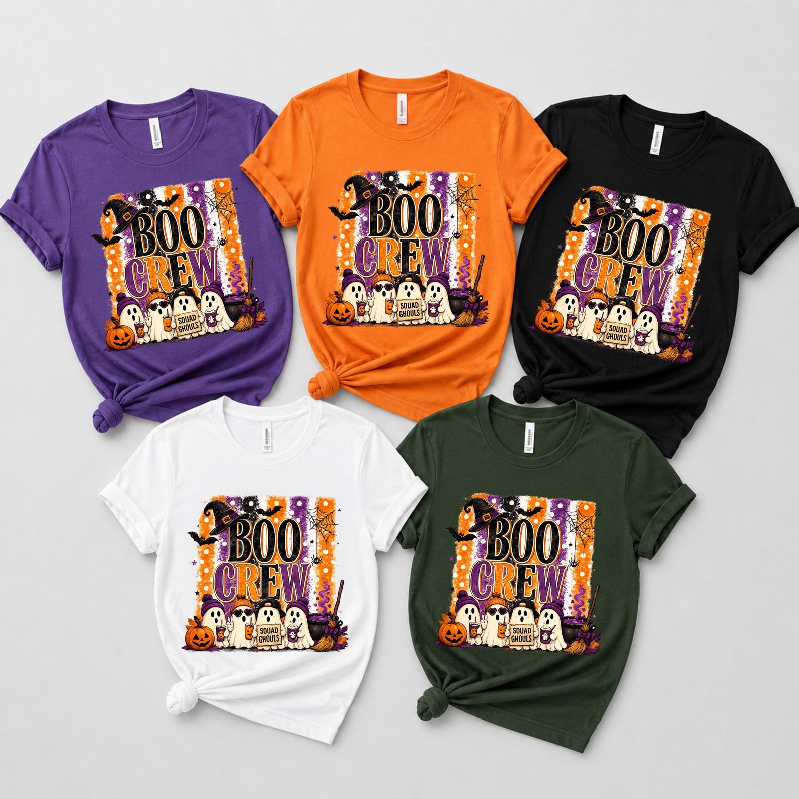 Matching Boo Crew Halloween Shirt , Witchy Ghost Graphic Sweatshirt for Family, Friends, Teacher s Group Outfit 3