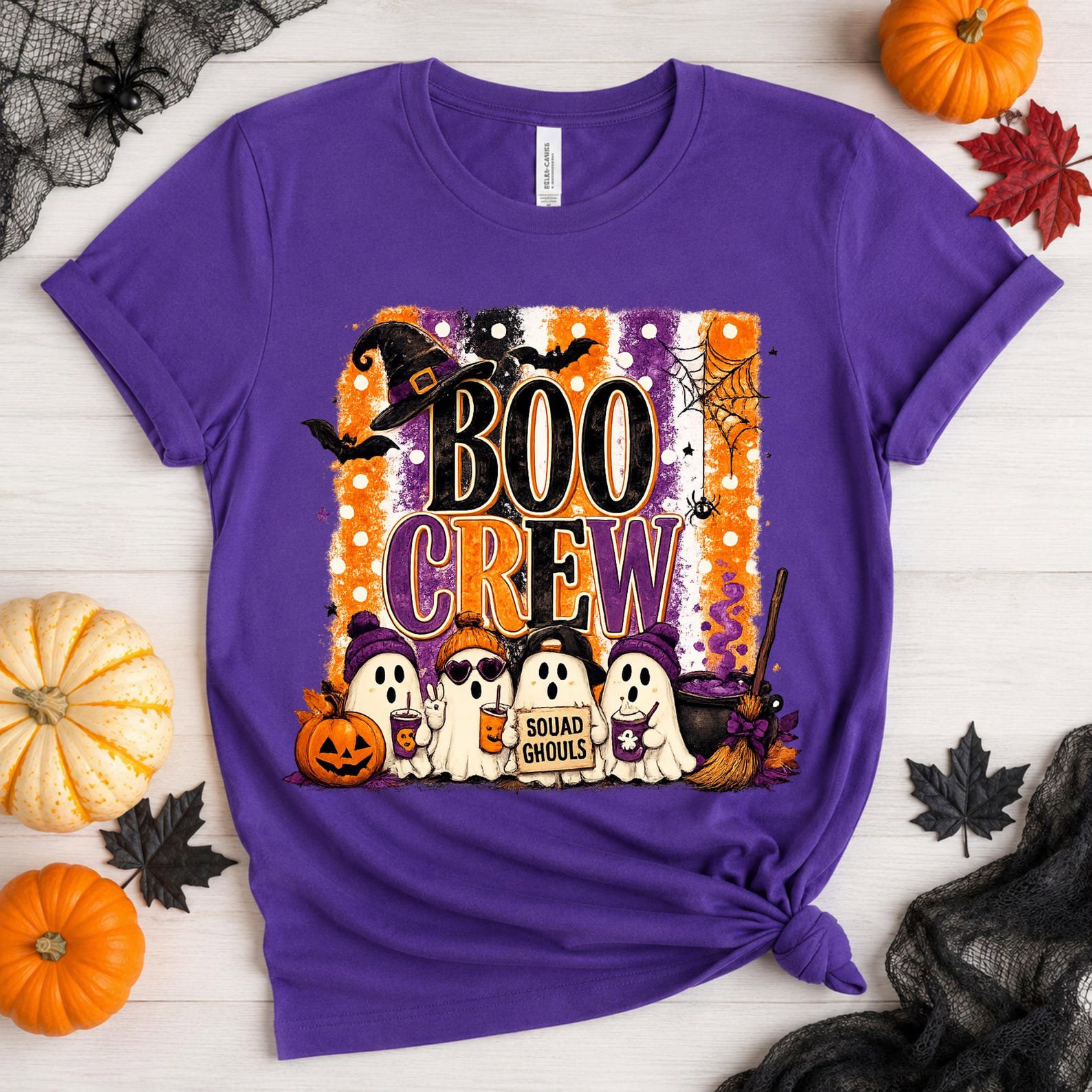 Matching Boo Crew Halloween Shirt , Witchy Ghost Graphic Sweatshirt for Family, Friends, Teacher s Group Outfit 1