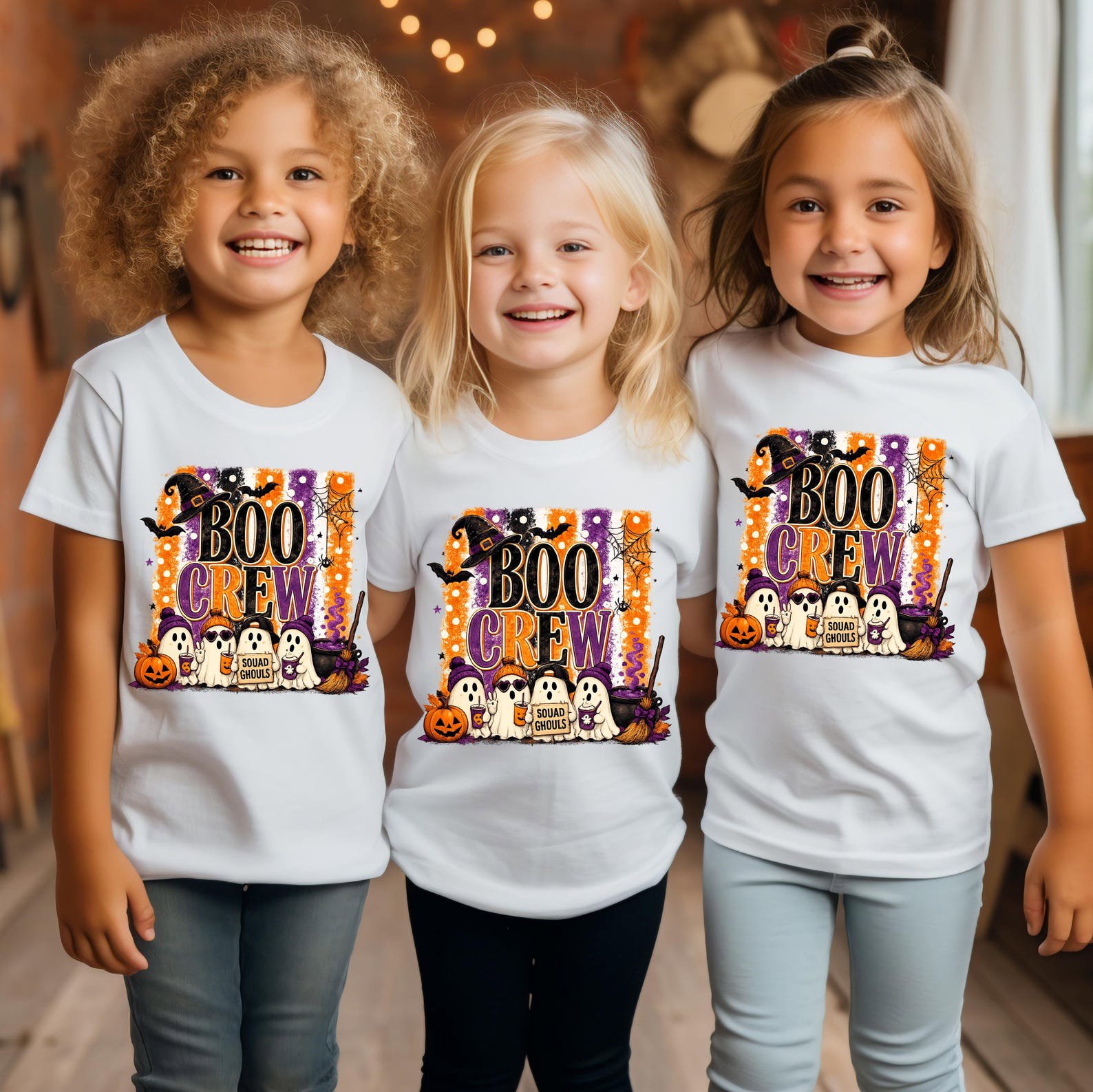 Matching Boo Crew Halloween Shirt , Witchy Ghost Graphic Sweatshirt for Family, Friends, Teacher s Group Outfit 5
