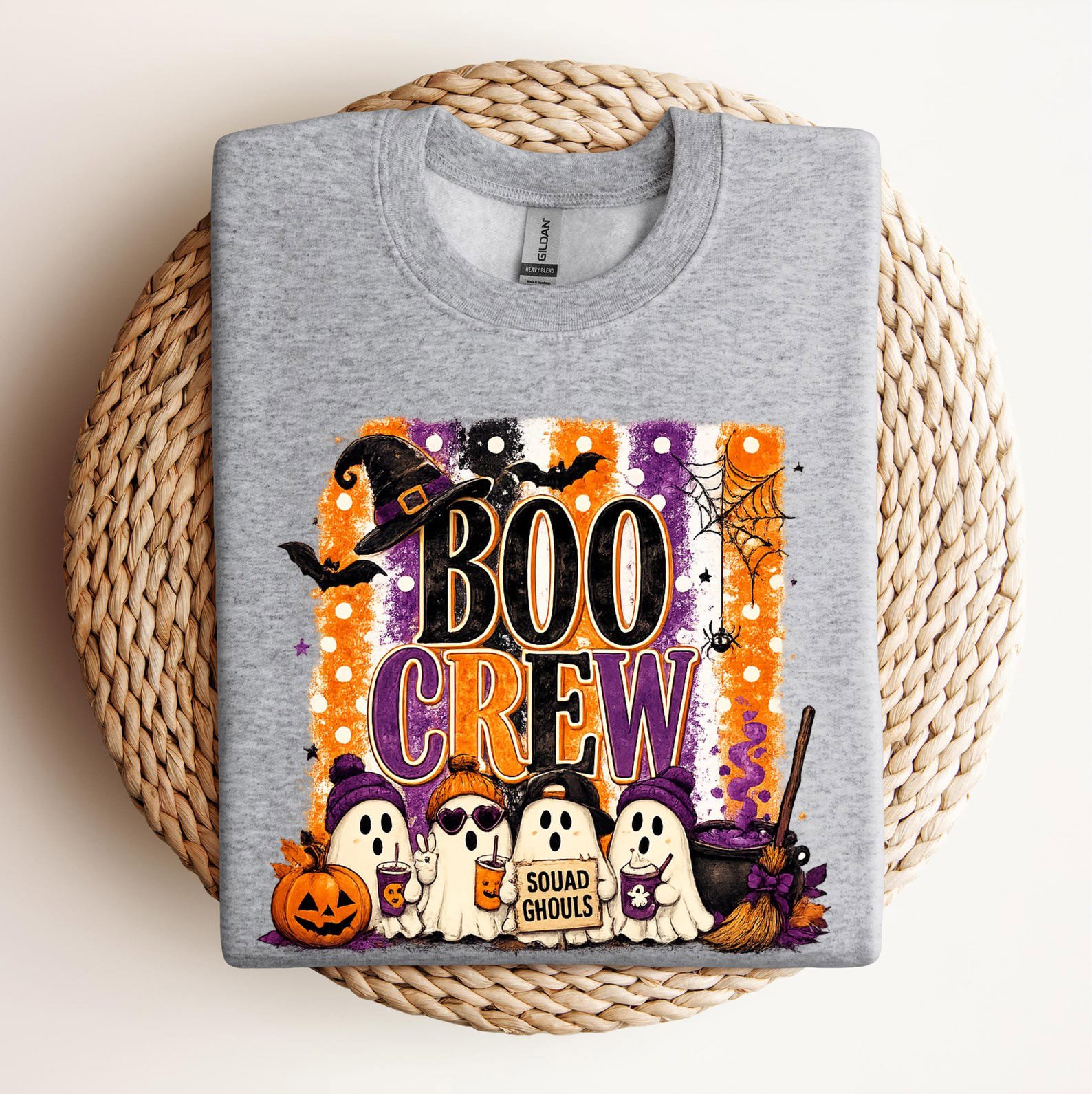 Matching Boo Crew Halloween Shirt , Witchy Ghost Graphic Sweatshirt for Family, Friends, Teacher s Group Outfit 6