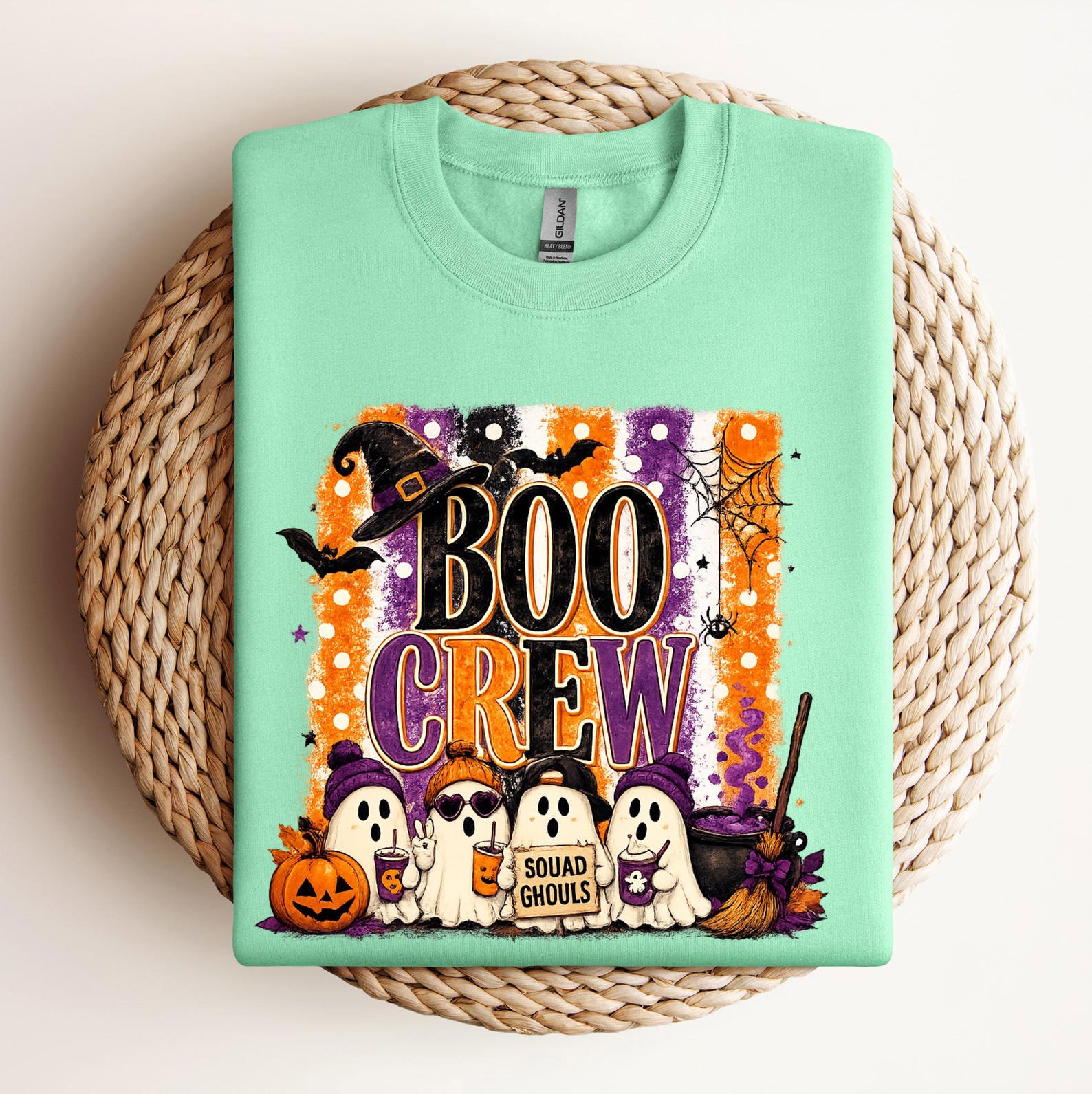 Matching Boo Crew Halloween Shirt , Witchy Ghost Graphic Sweatshirt for Family, Friends, Teacher s Group Outfit 7