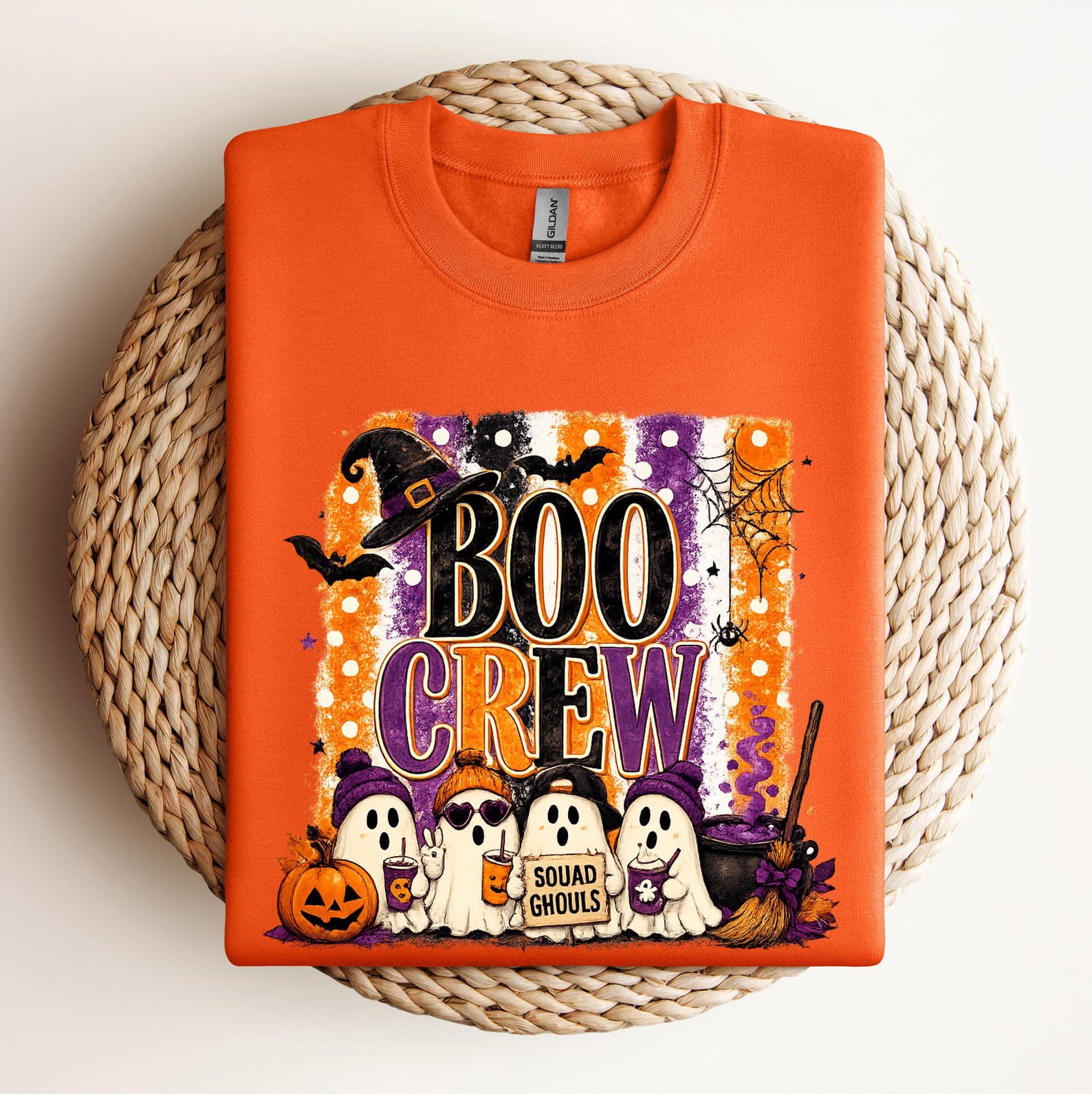 Matching Boo Crew Halloween Shirt , Witchy Ghost Graphic Sweatshirt for Family, Friends, Teacher s Group Outfit 8