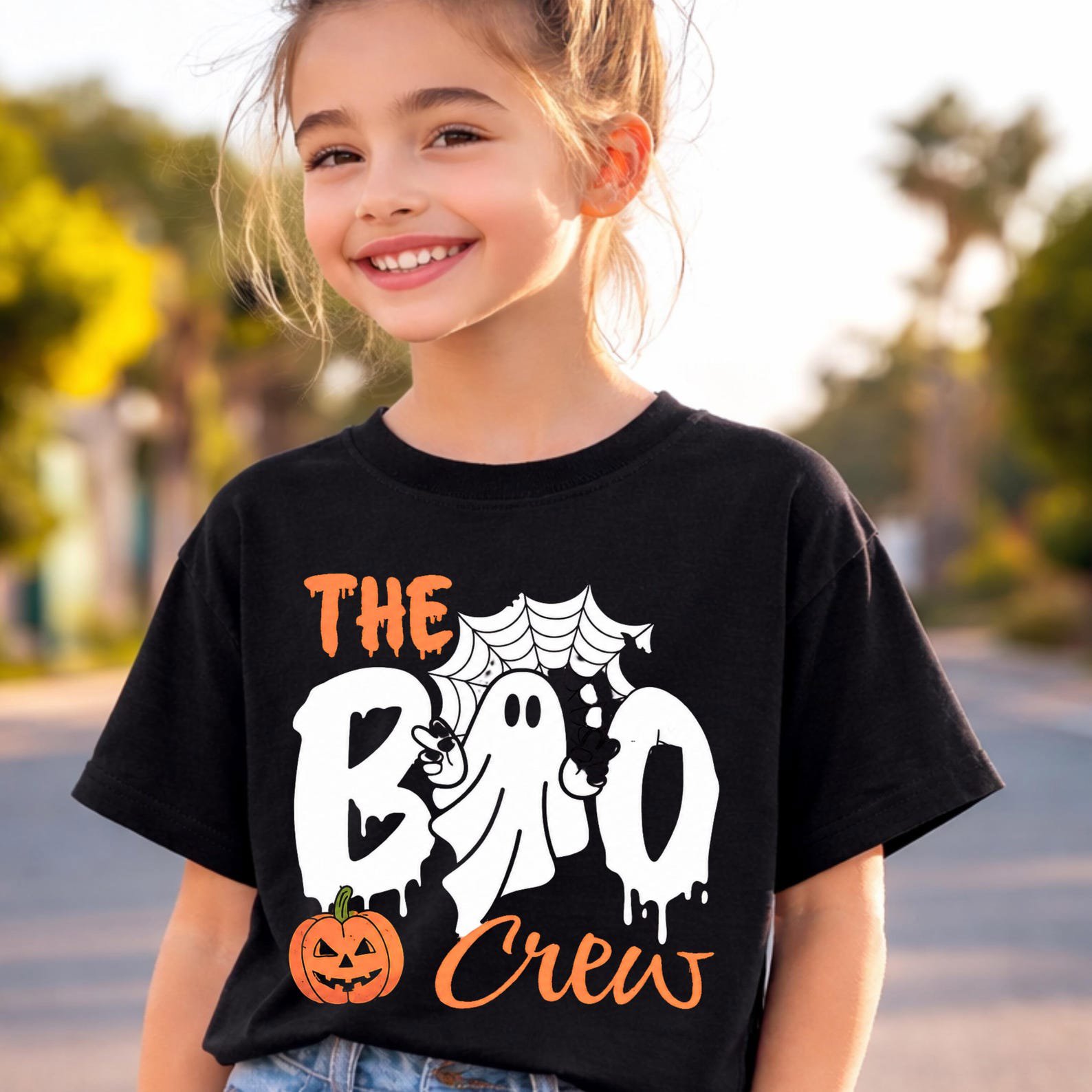 Matching The Boo Crew Halloween Shirt, Peace Ghost GraphicSweatshirt For Family, Friends, Teacher Squad Outfit 1