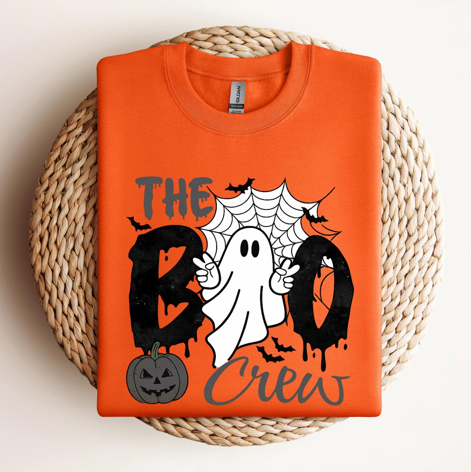 Matching The Boo Crew Halloween Shirt, Peace Ghost GraphicSweatshirt For Family, Friends, Teacher Squad Outfit 5