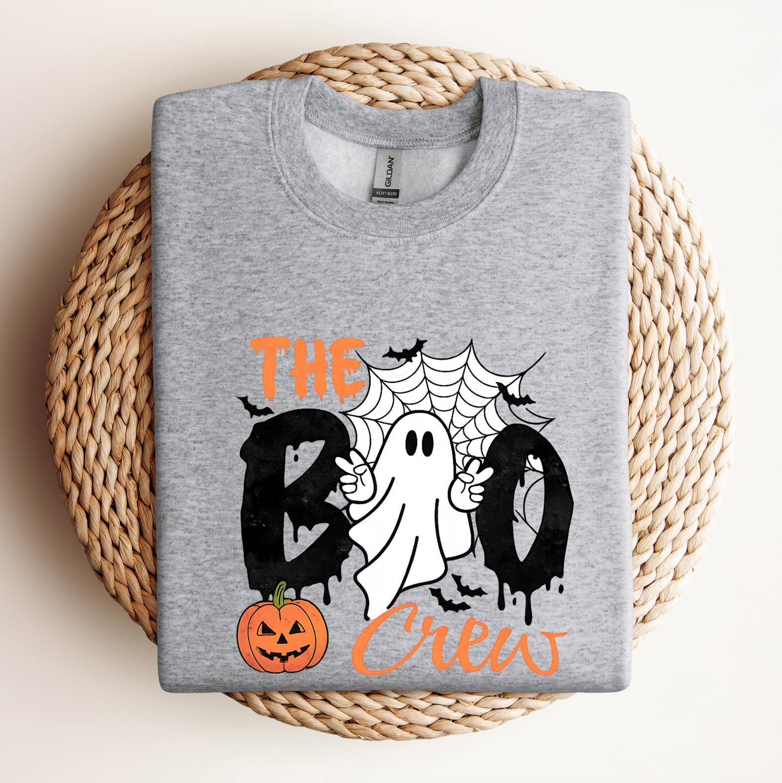 Matching The Boo Crew Halloween Shirt, Peace Ghost GraphicSweatshirt For Family, Friends, Teacher Squad Outfit 6