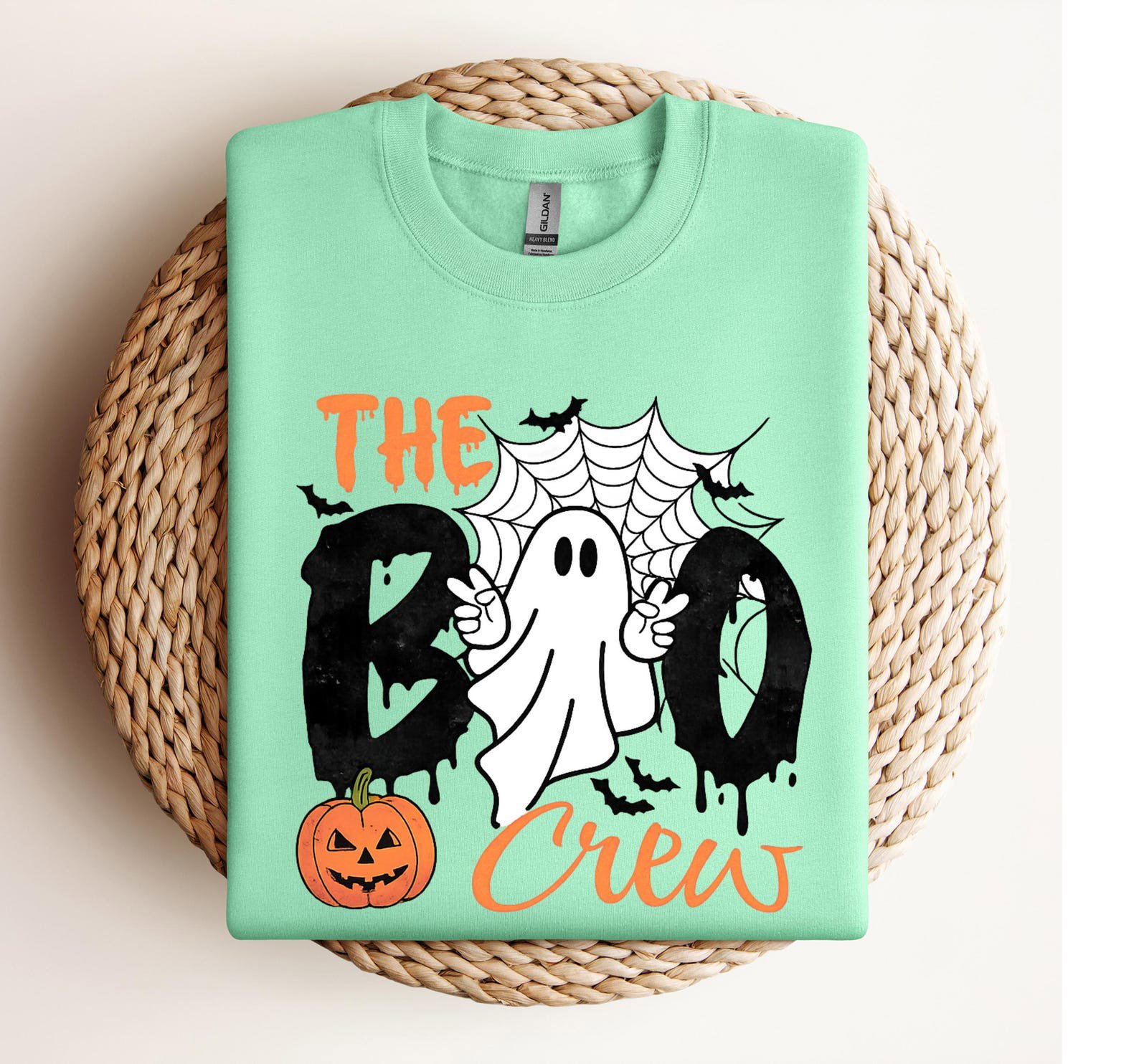 Matching The Boo Crew Halloween Shirt, Peace Ghost GraphicSweatshirt For Family, Friends, Teacher Squad Outfit 7
