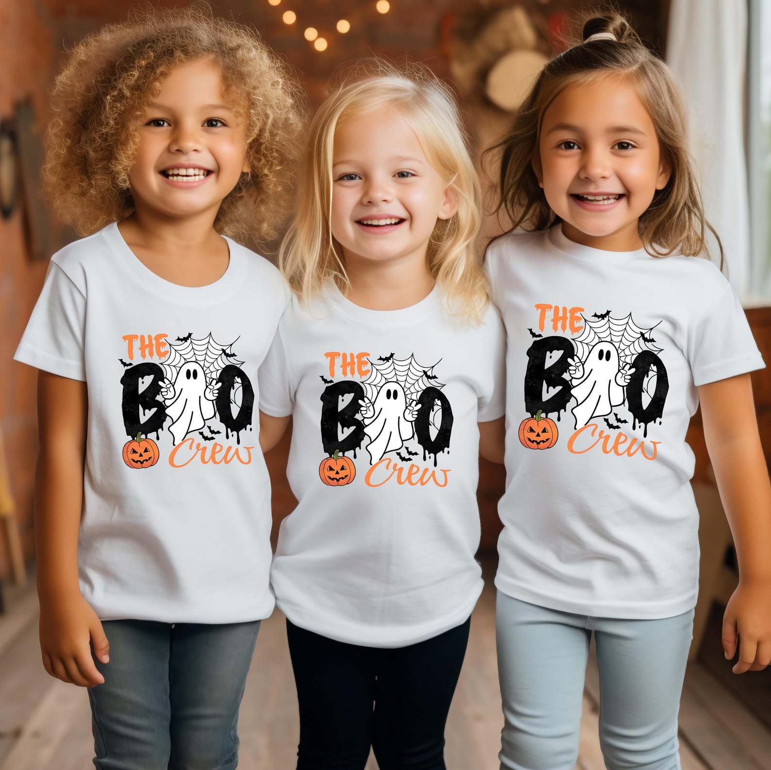 Matching The Boo Crew Halloween Shirt, Peace Ghost GraphicSweatshirt For Family, Friends, Teacher Squad Outfit 8