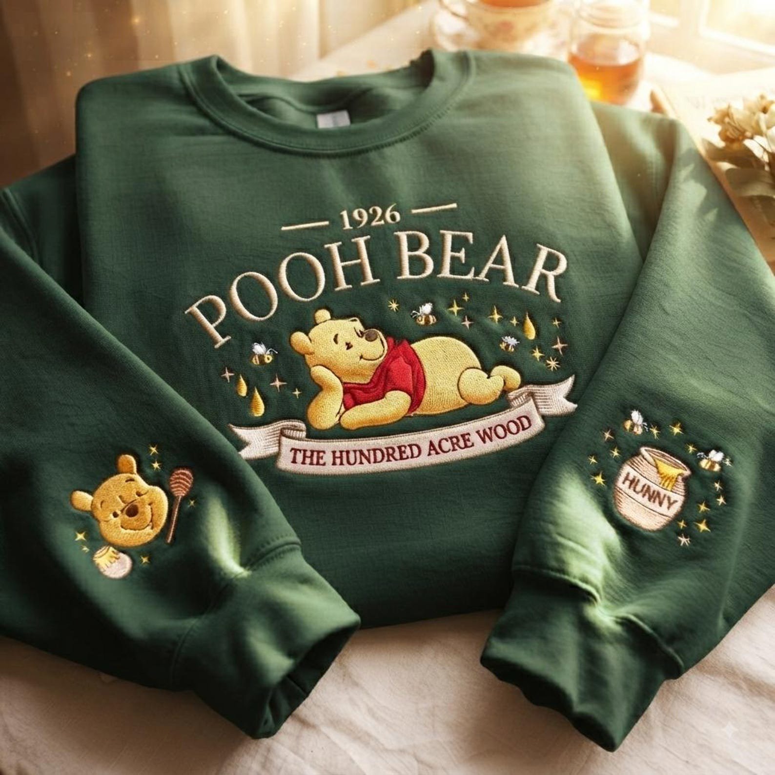 Embroidered 1926 The Hundred Acre Wood Pooh Shirt, Honey Pooh Bear Shirt, Bear Lover Embroidered Sweatshirt, Pooh The Bear Shirt 1