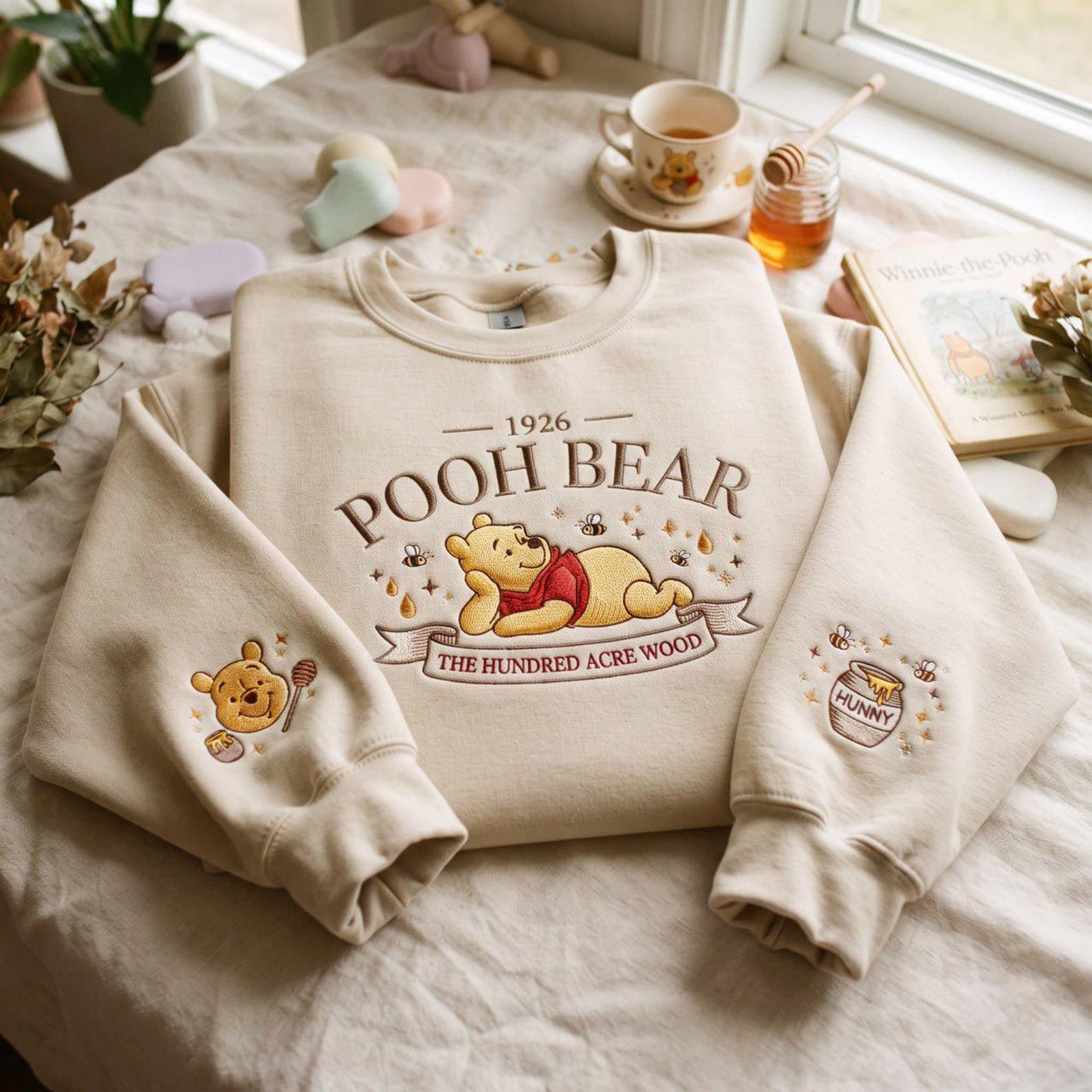 Embroidered 1926 The Hundred Acre Wood Pooh Shirt, Honey Pooh Bear Shirt, Bear Lover Embroidered Sweatshirt, Pooh The Bear Shirt 2