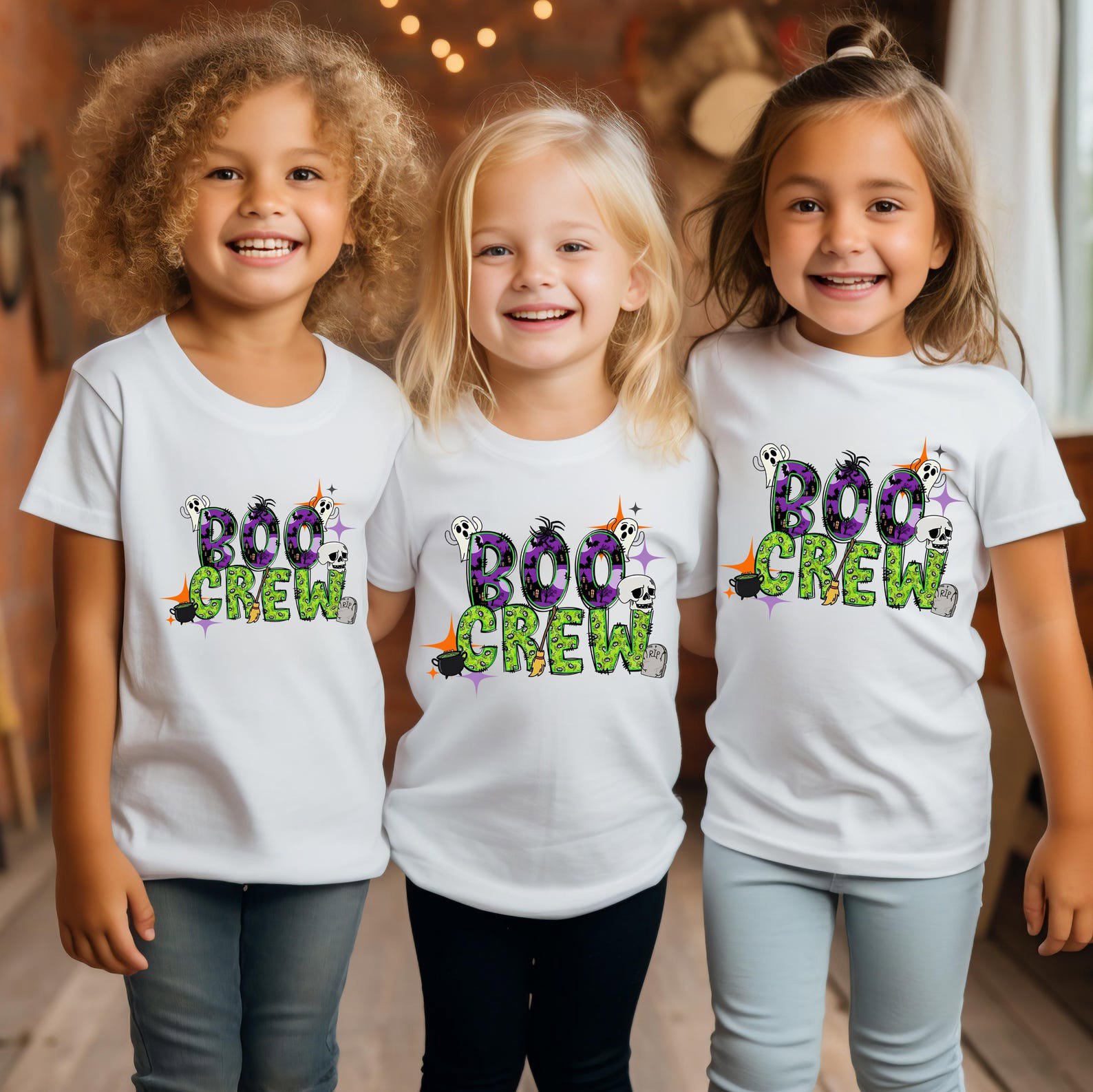 Matching Boo Crew Halloween Shirt, Ghost Pumpkin Graphic For Family Spooky Outfit 2