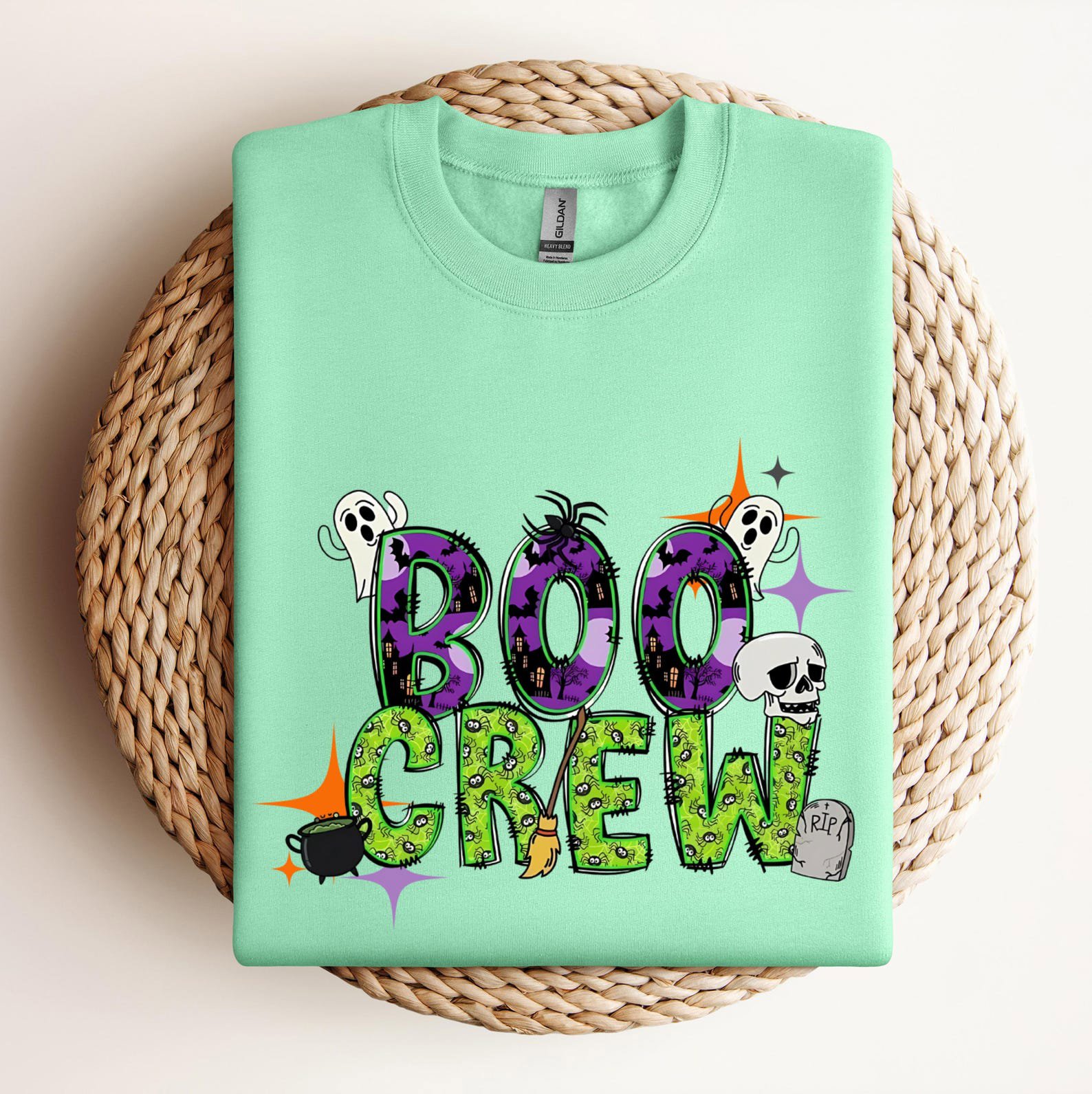 Matching Boo Crew Halloween Shirt, Ghost Pumpkin Graphic For Family Spooky Outfit 9