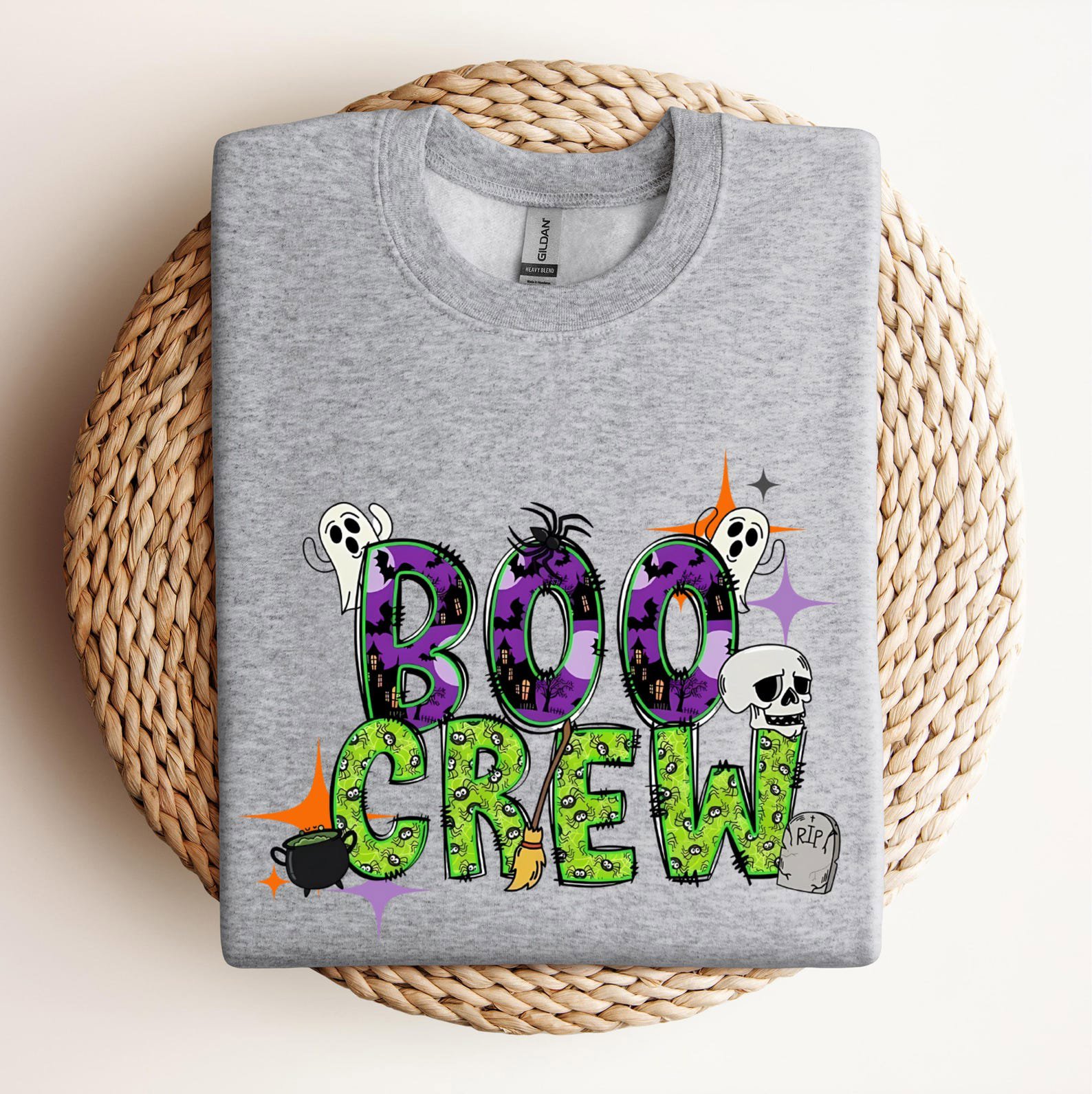 Matching Boo Crew Halloween Shirt, Ghost Pumpkin Graphic For Family Spooky Outfit 8