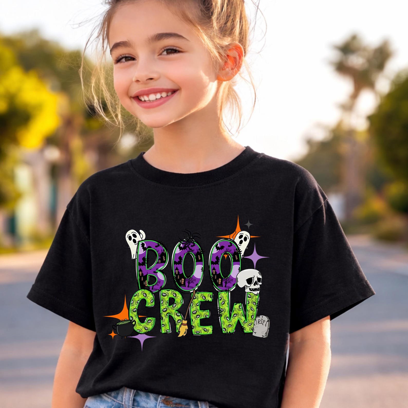 Matching Boo Crew Halloween Shirt, Ghost Pumpkin Graphic For Family Spooky Outfit 10