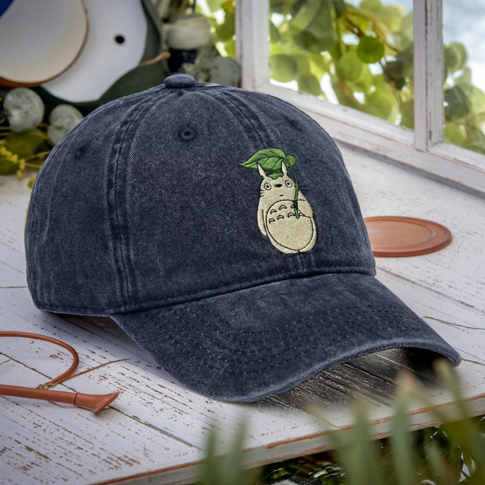Cute Anime Character Embroidered Washed Baseball Cap, Lovely Anime Hat, Cute Animal Hat, Gift for Anime Lovers, Big Anime Character Gift 2
