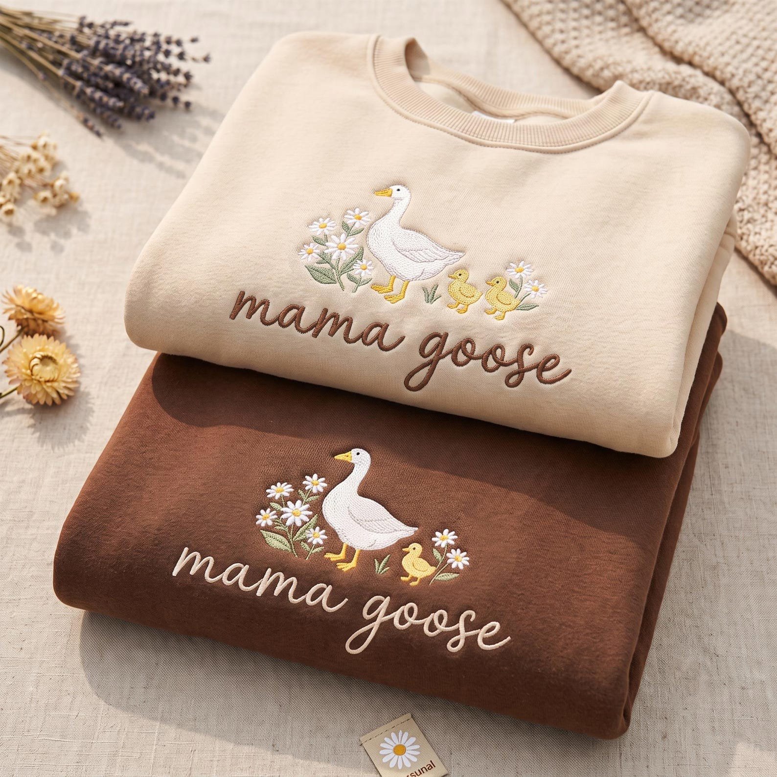 Embroidered Mama Goose Sweatshirt, Mother's Day Gift, New Mom Gift, Baby Shower Gift, Cozy Mom Sweater, Cute Mom Sweatshirt 2